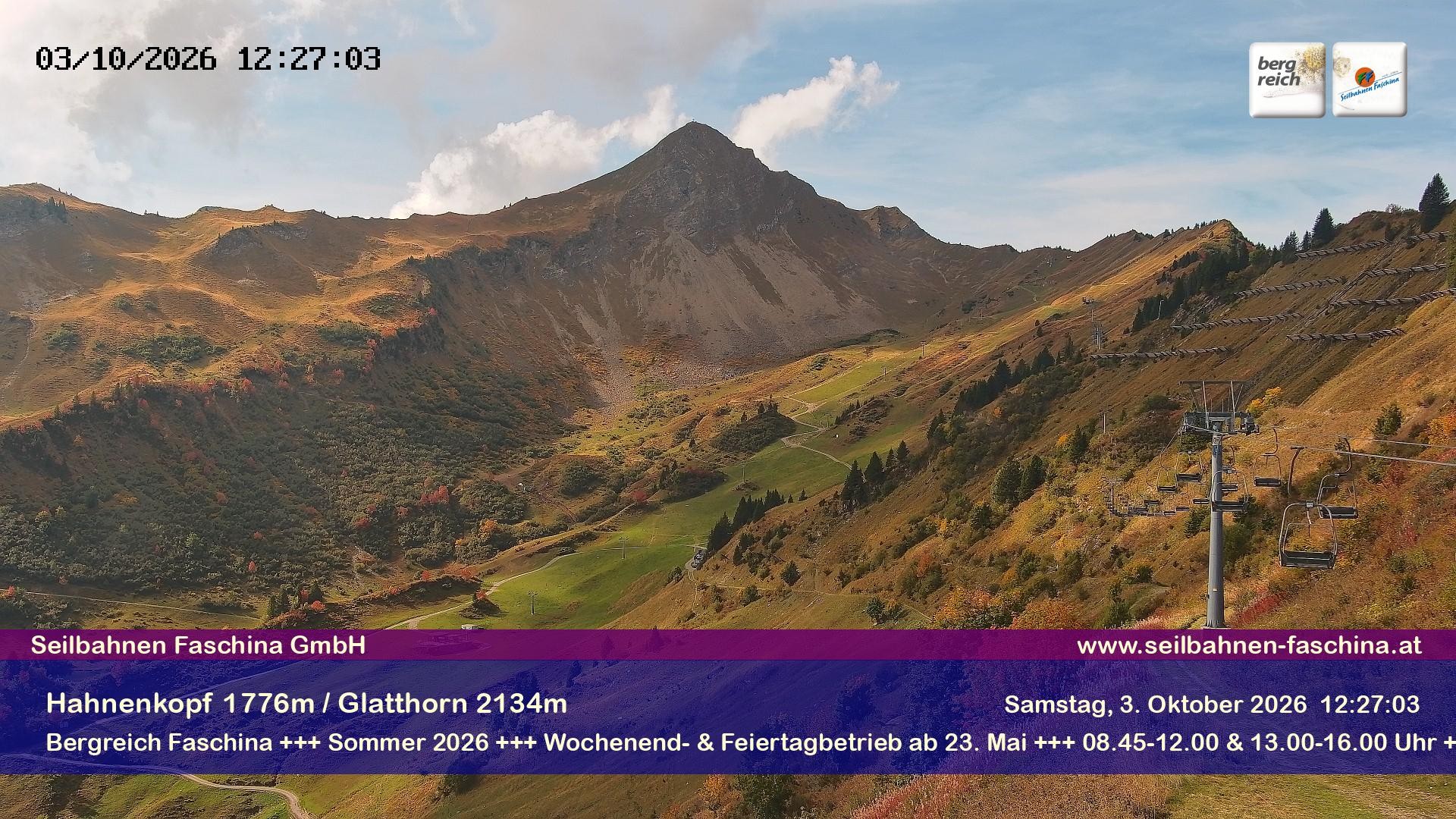 Archiv Foto Webcam Blick auf das Glatthorn, Faschina