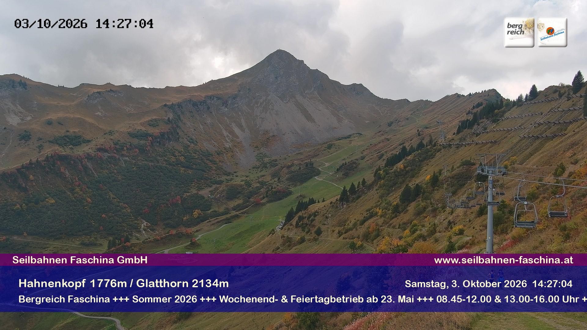 Archiv Foto Webcam Blick auf das Glatthorn, Faschina