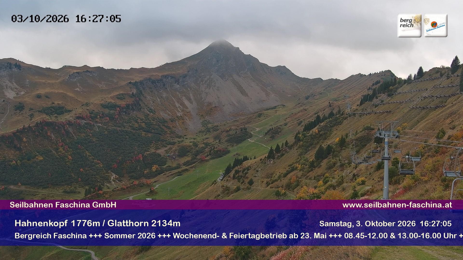 Archiv Foto Webcam Blick auf das Glatthorn, Faschina