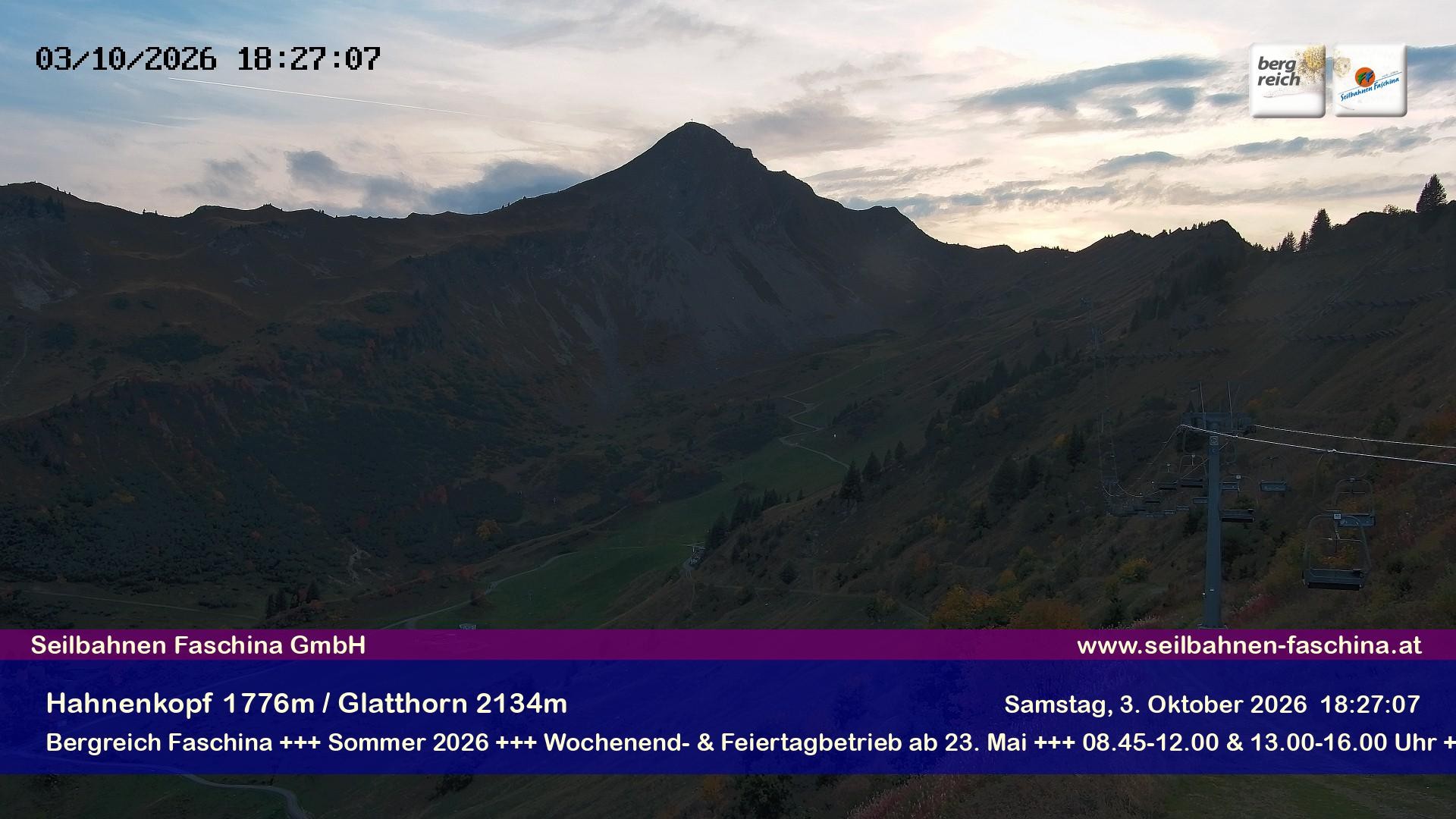 Archiv Foto Webcam Blick auf das Glatthorn, Faschina