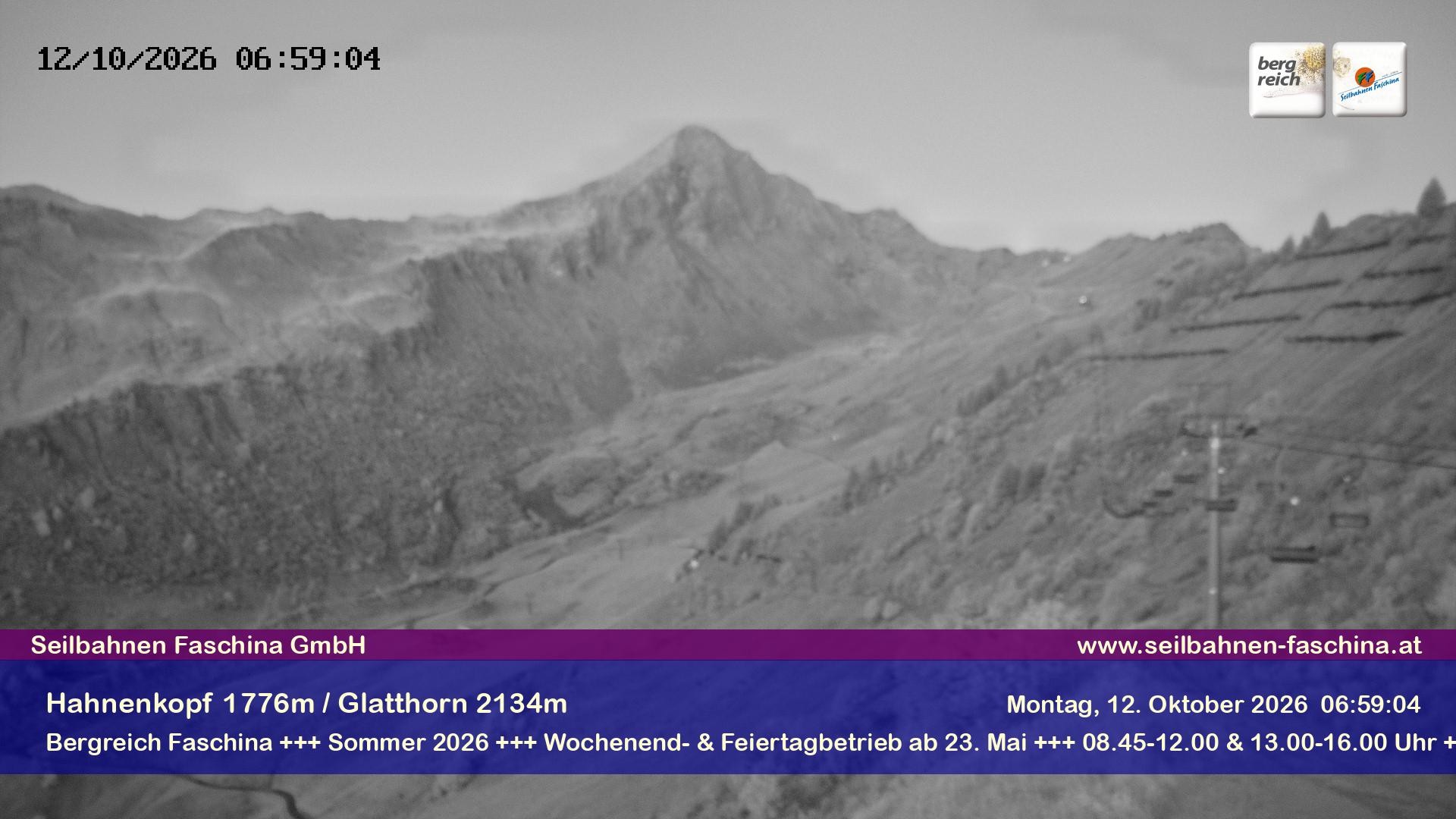 Archiv Foto Webcam Blick auf das Glatthorn, Faschina