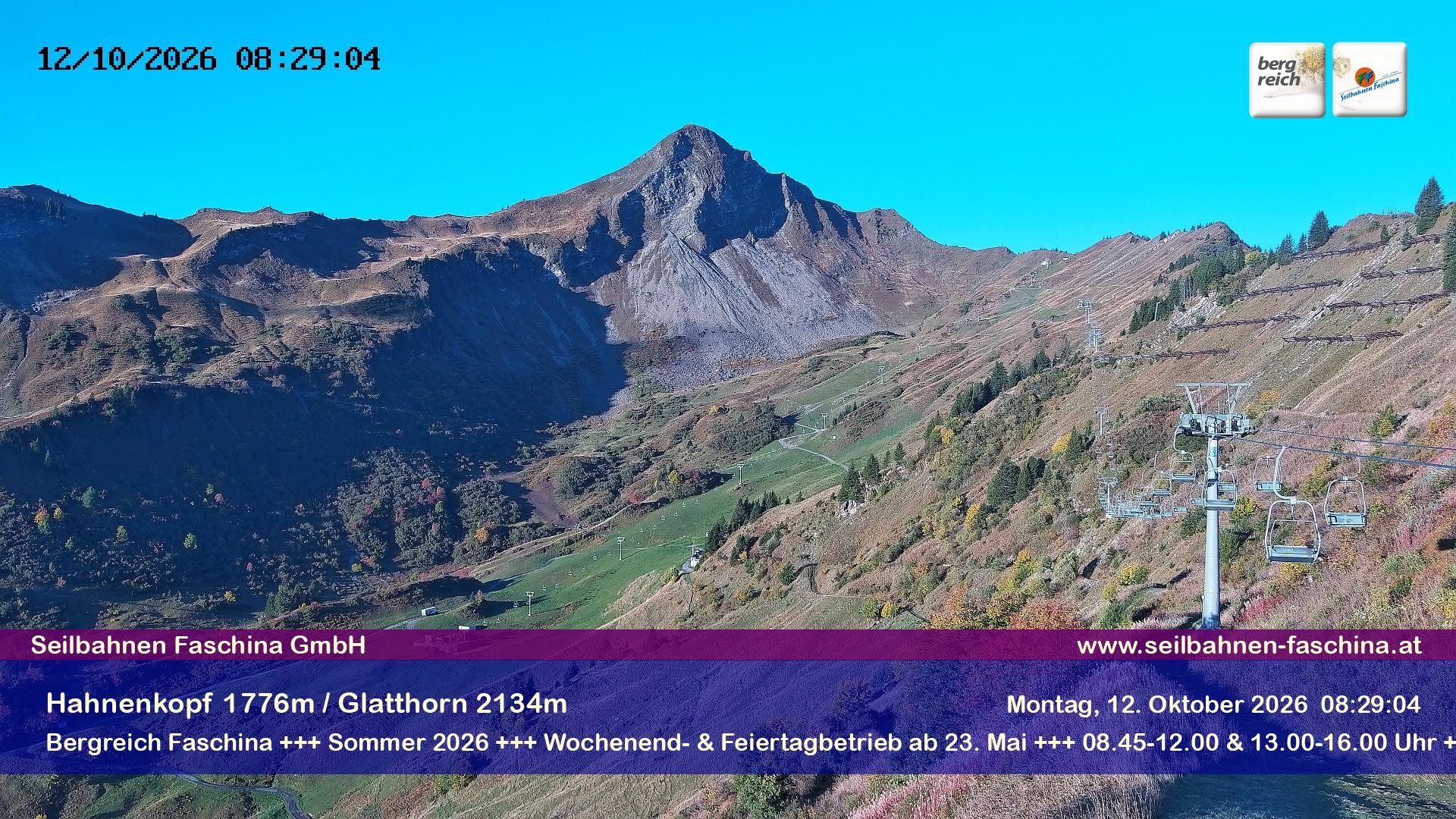 Archiv Foto Webcam Blick auf das Glatthorn, Faschina