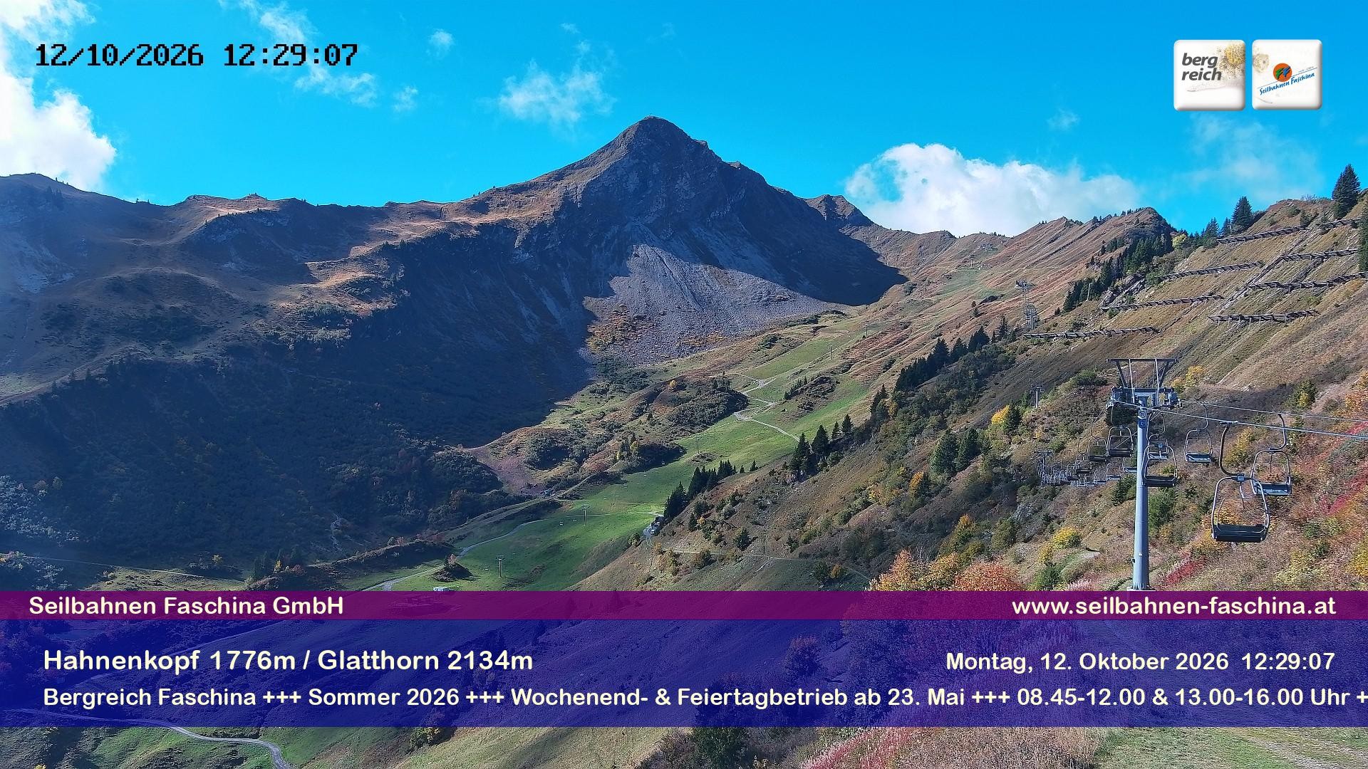 Archiv Foto Webcam Blick auf das Glatthorn, Faschina