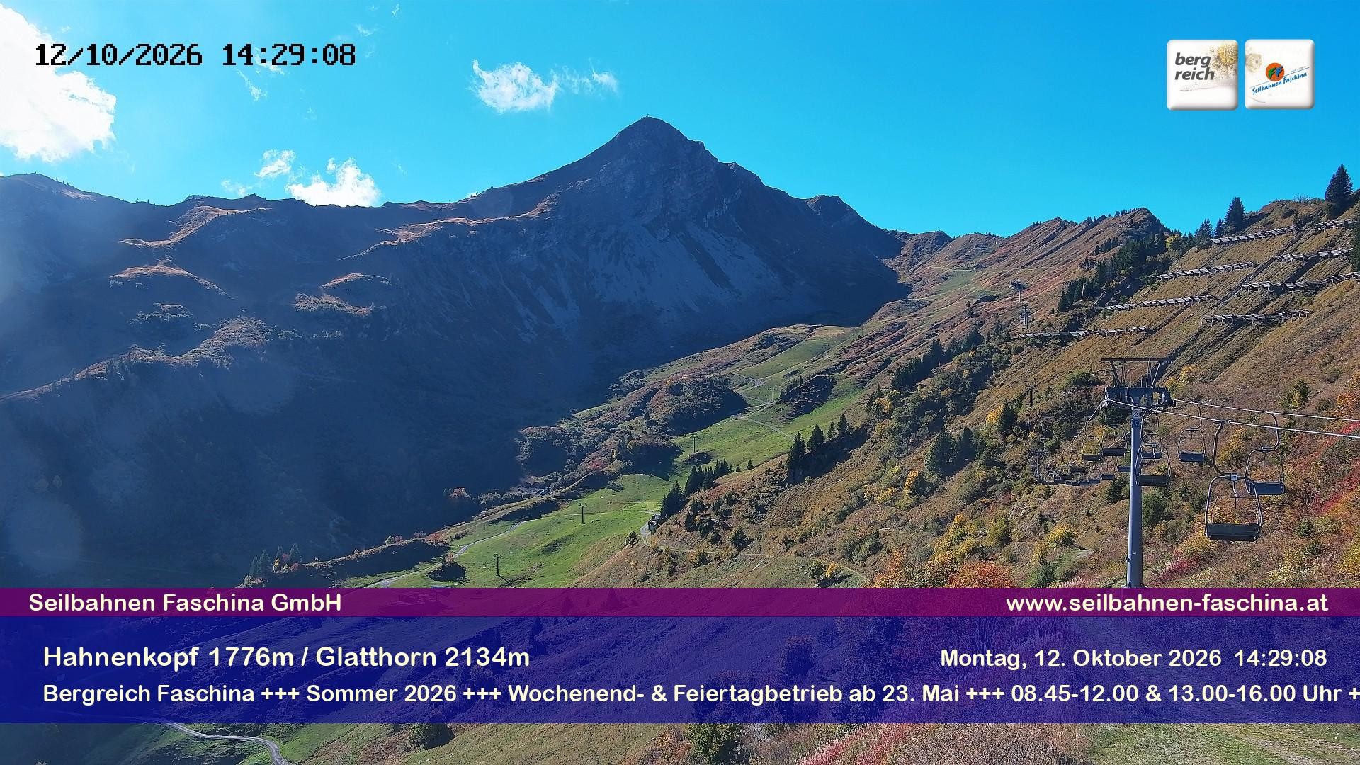 Archiv Foto Webcam Blick auf das Glatthorn, Faschina