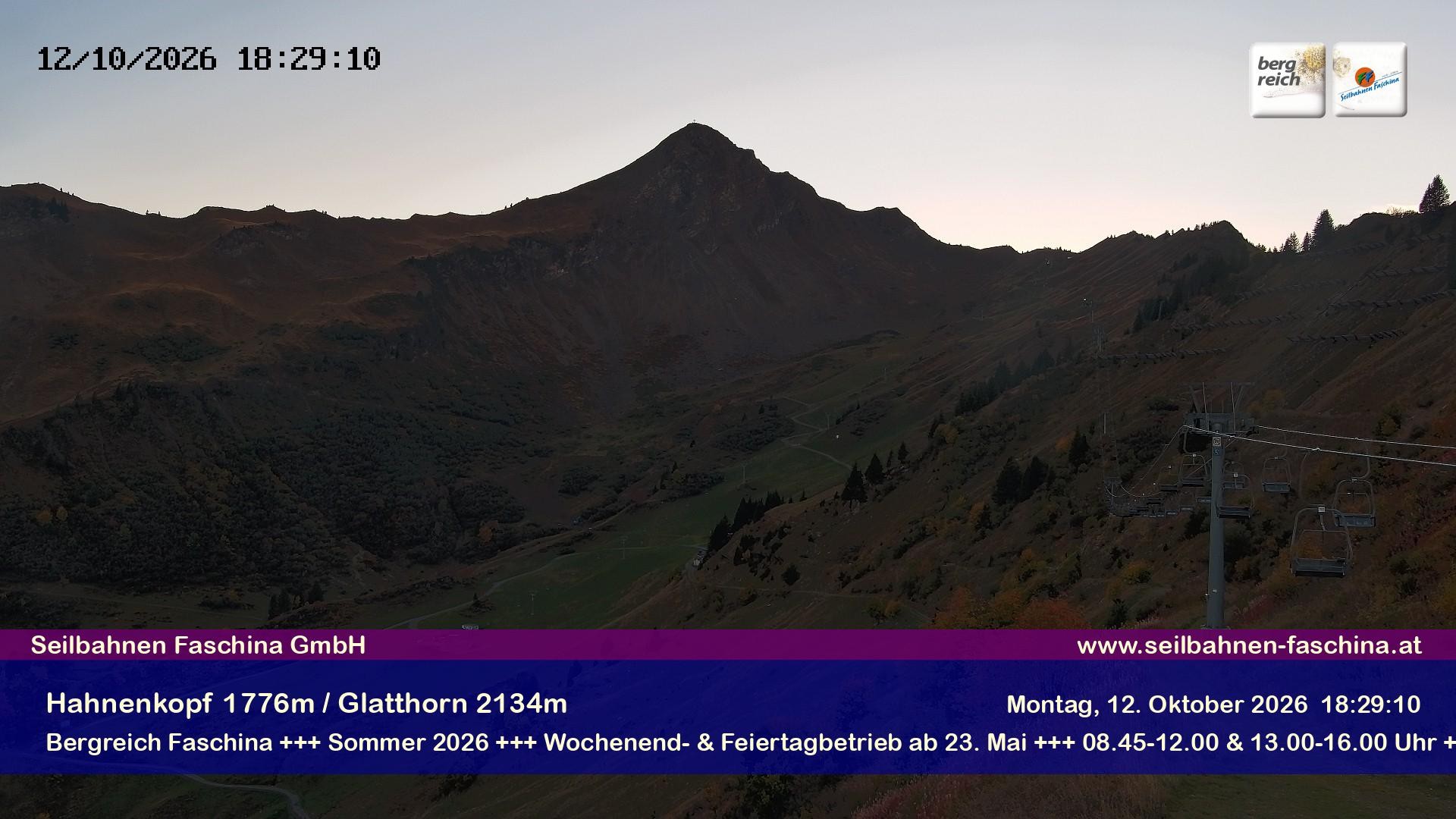 Archiv Foto Webcam Blick auf das Glatthorn, Faschina