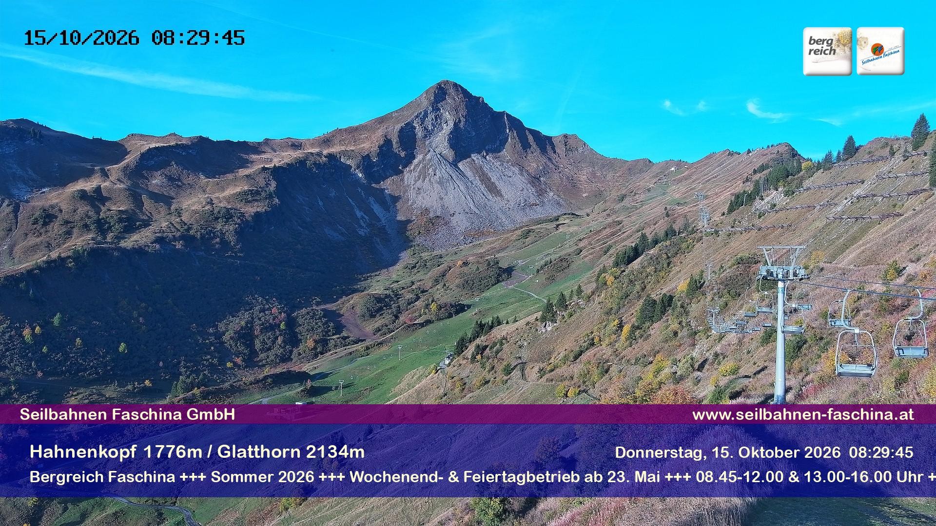 Archiv Foto Webcam Blick auf das Glatthorn, Faschina