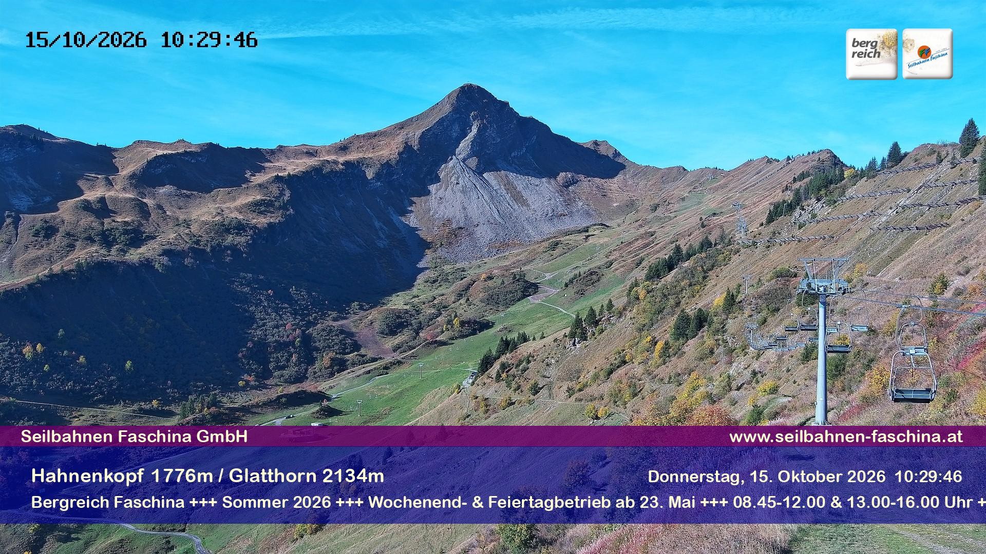 Archiv Foto Webcam Blick auf das Glatthorn, Faschina