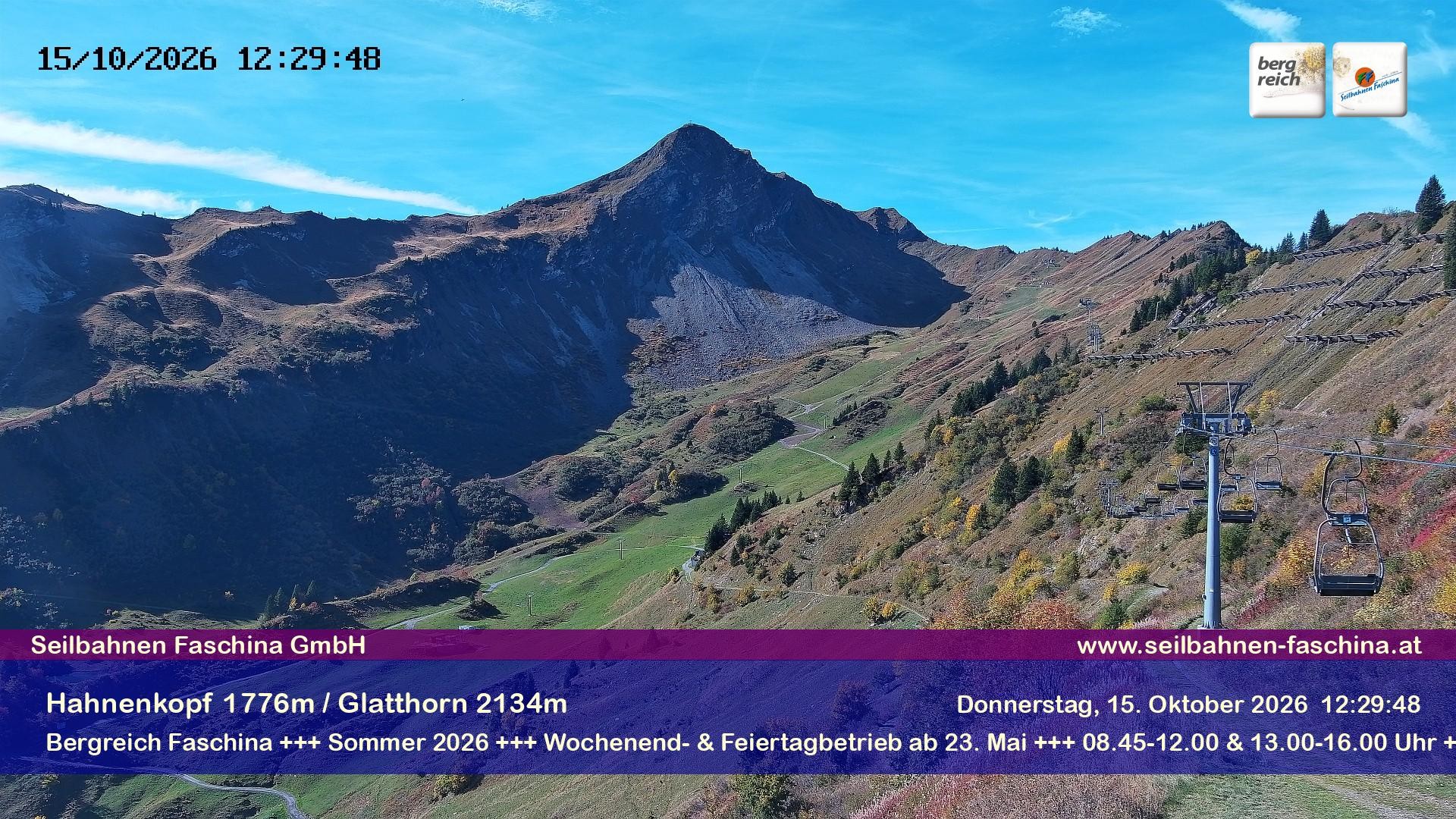 Archiv Foto Webcam Blick auf das Glatthorn, Faschina