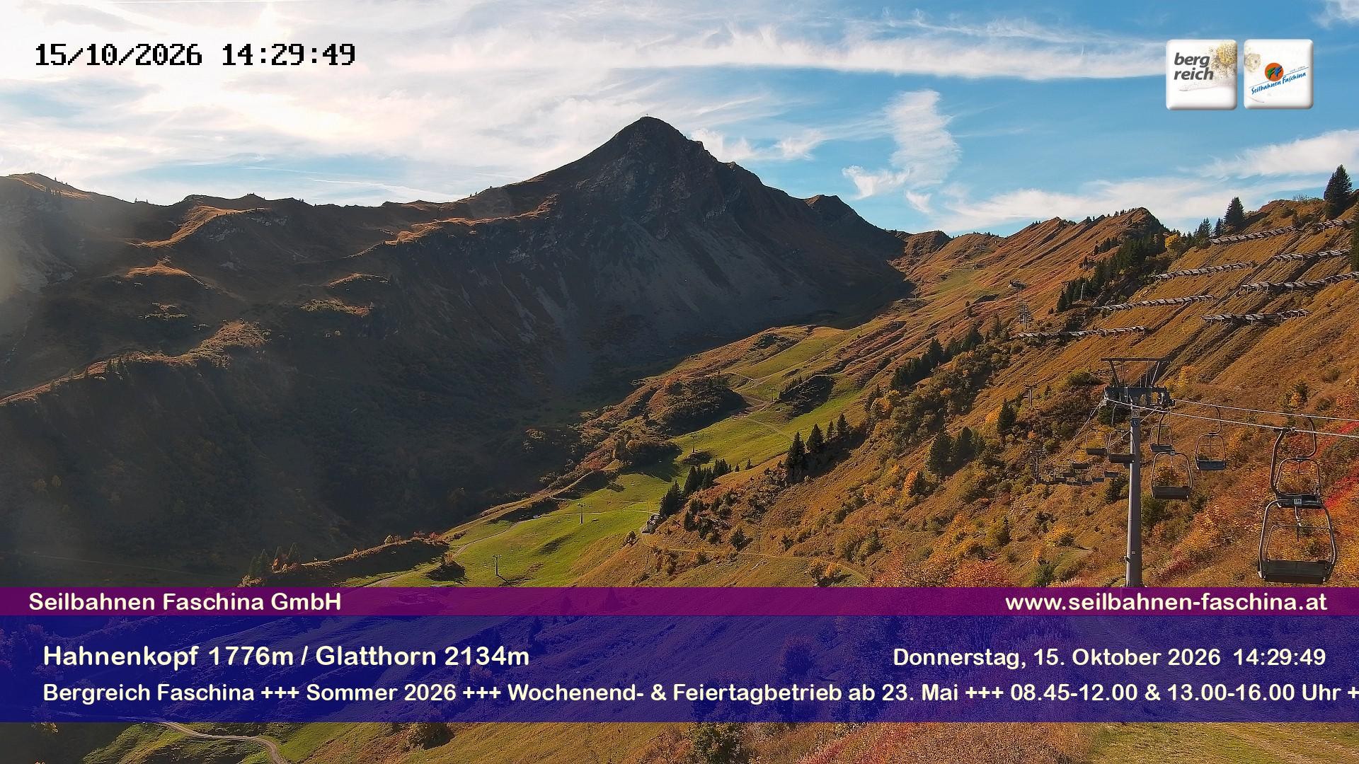 Archiv Foto Webcam Blick auf das Glatthorn, Faschina