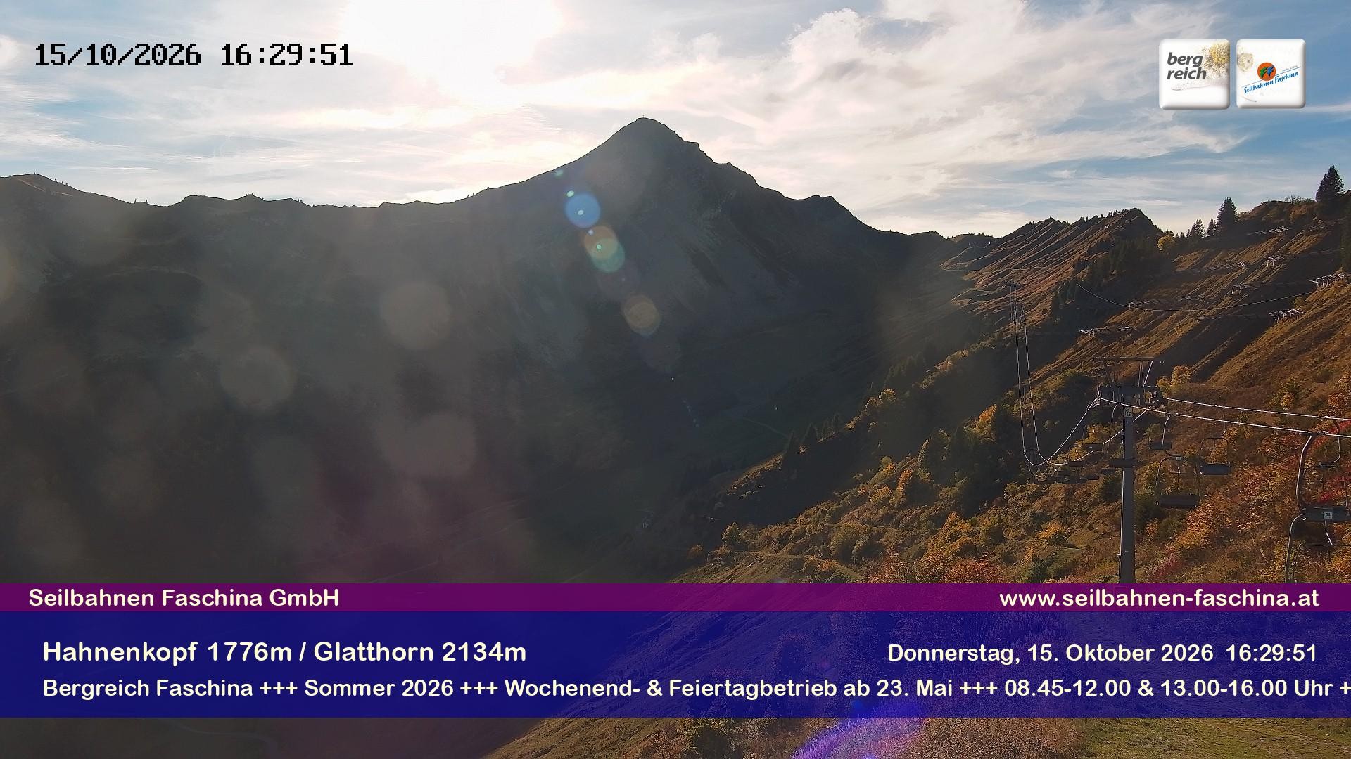 Archiv Foto Webcam Blick auf das Glatthorn, Faschina