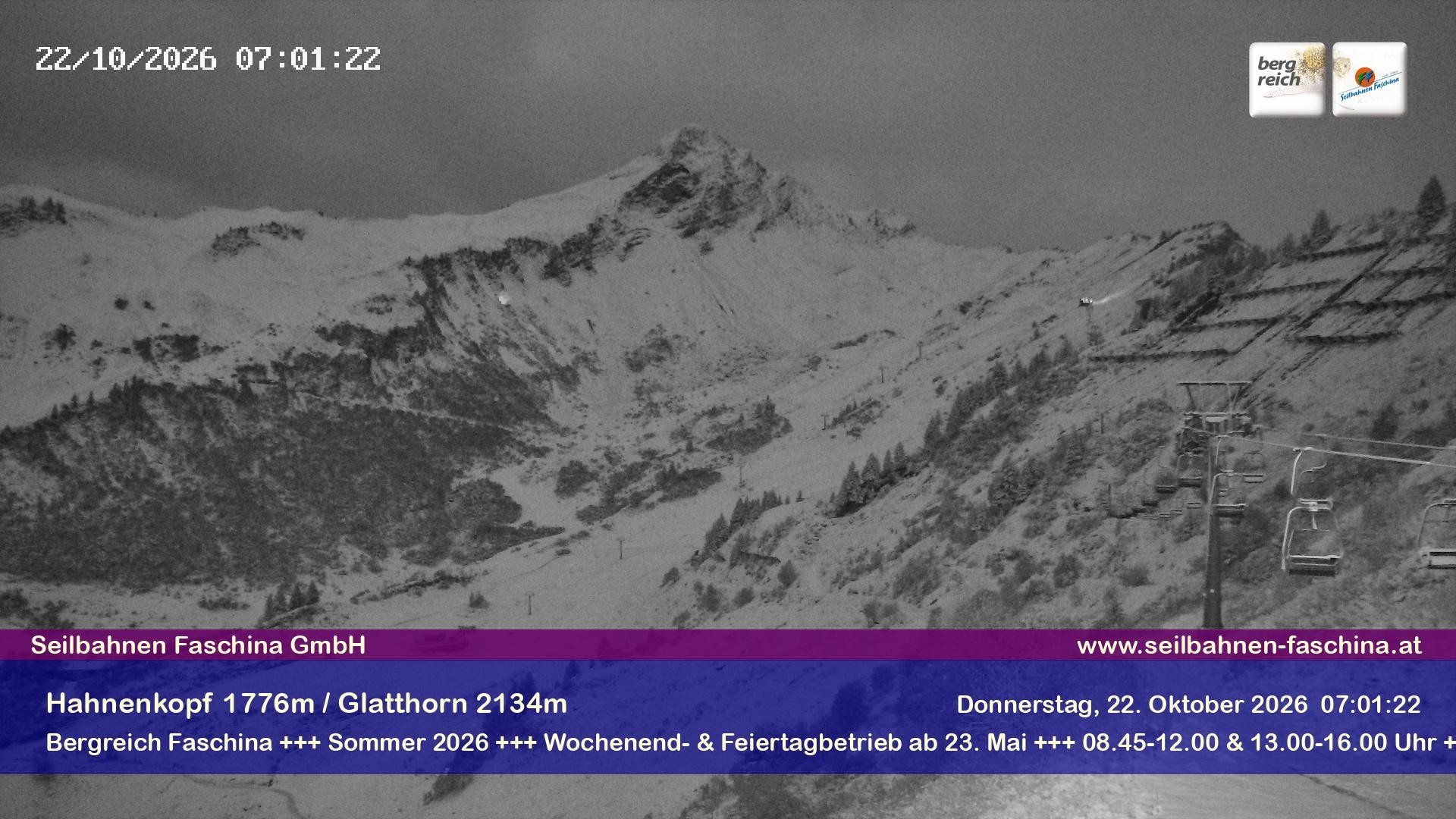 Archiv Foto Webcam Blick auf das Glatthorn, Faschina