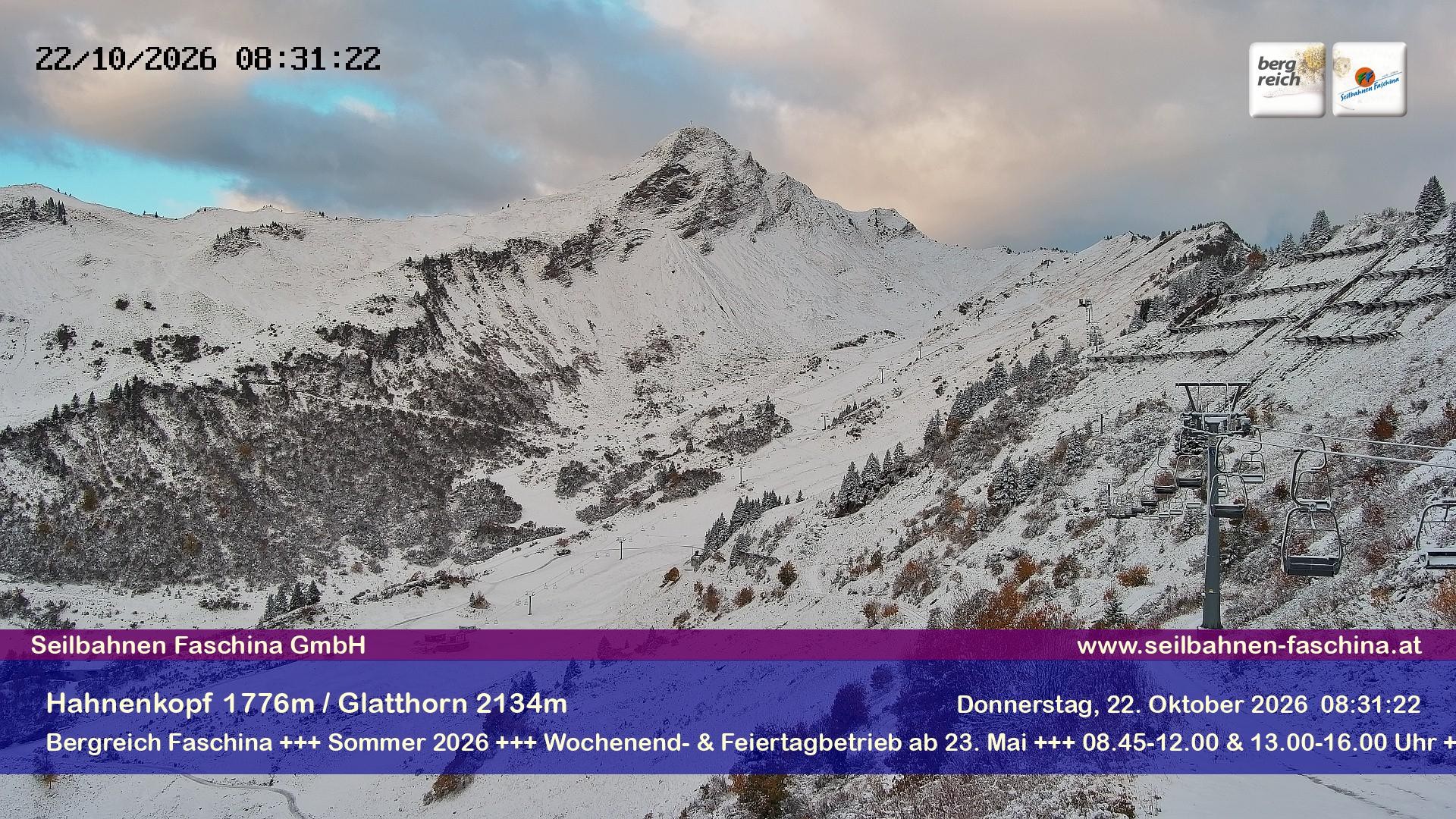 Archiv Foto Webcam Blick auf das Glatthorn, Faschina
