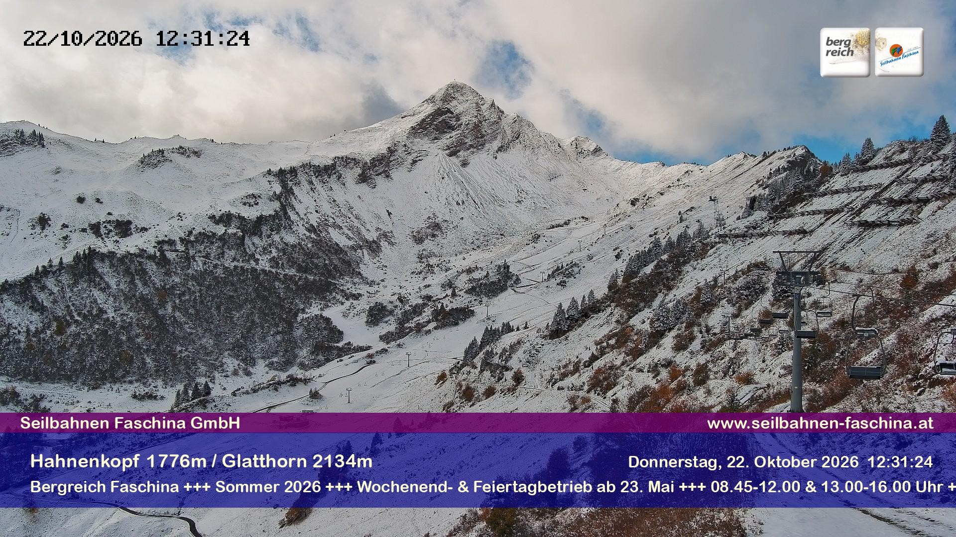 Archiv Foto Webcam Blick auf das Glatthorn, Faschina