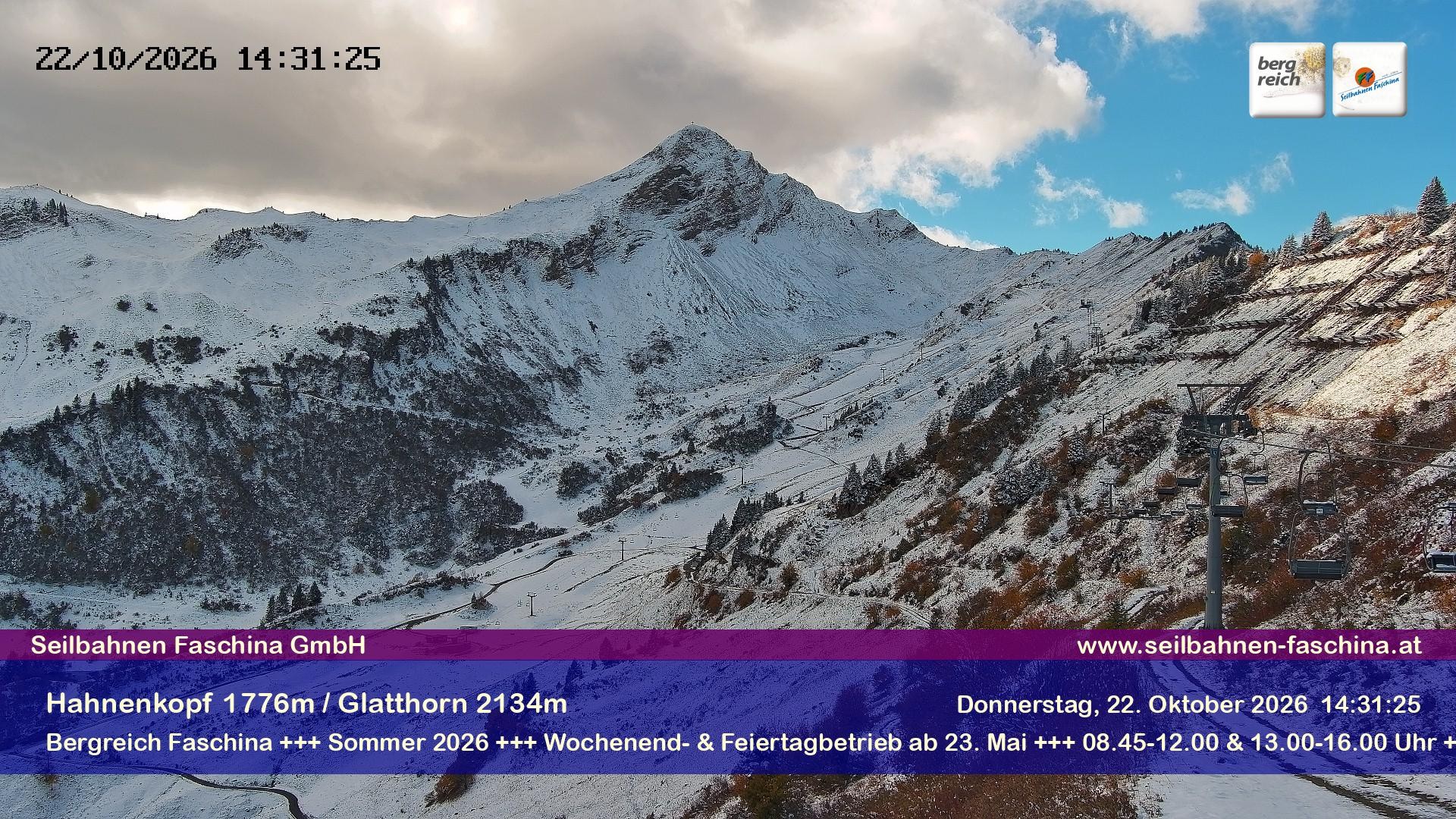 Archiv Foto Webcam Blick auf das Glatthorn, Faschina
