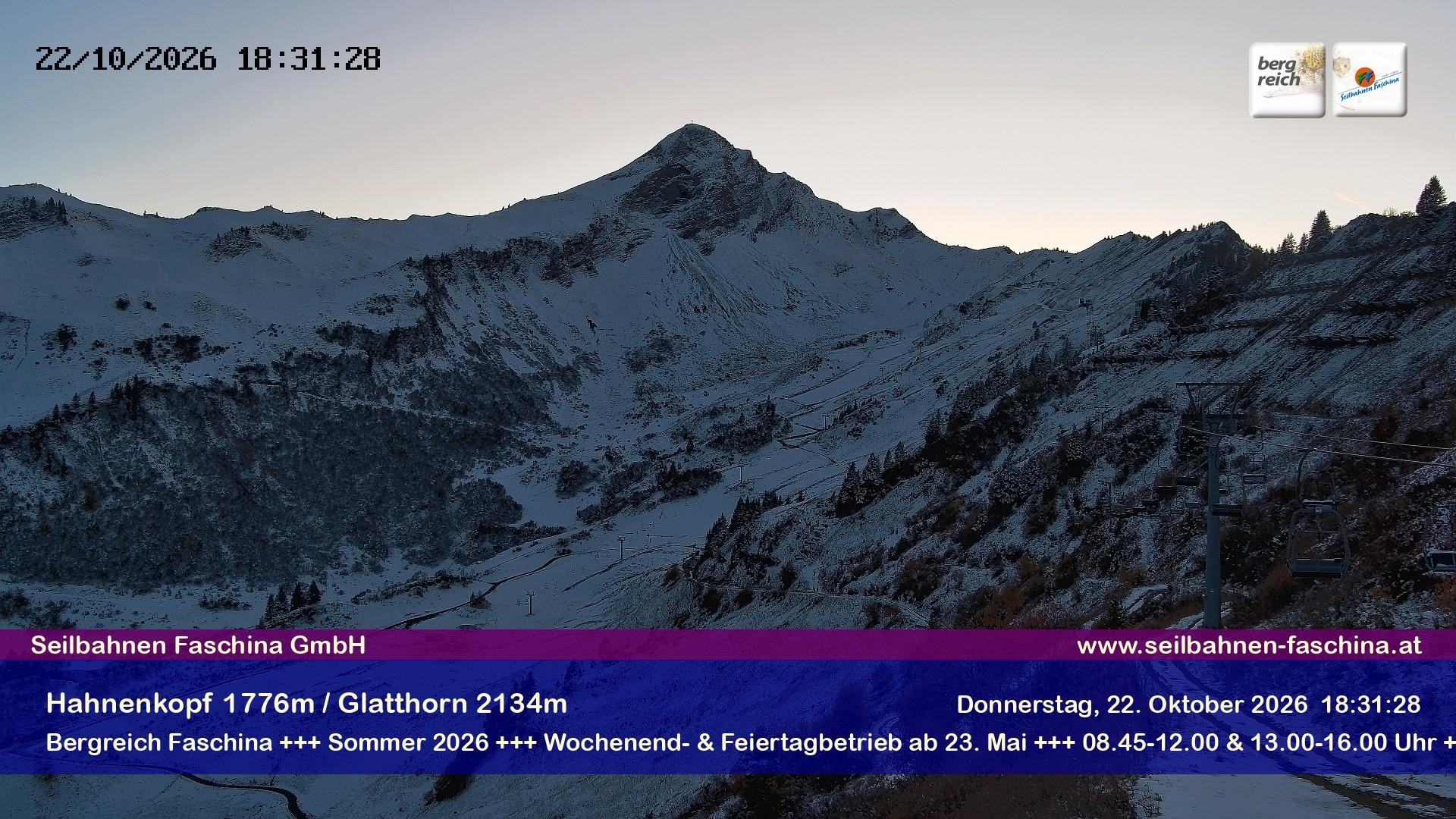 Archiv Foto Webcam Blick auf das Glatthorn, Faschina