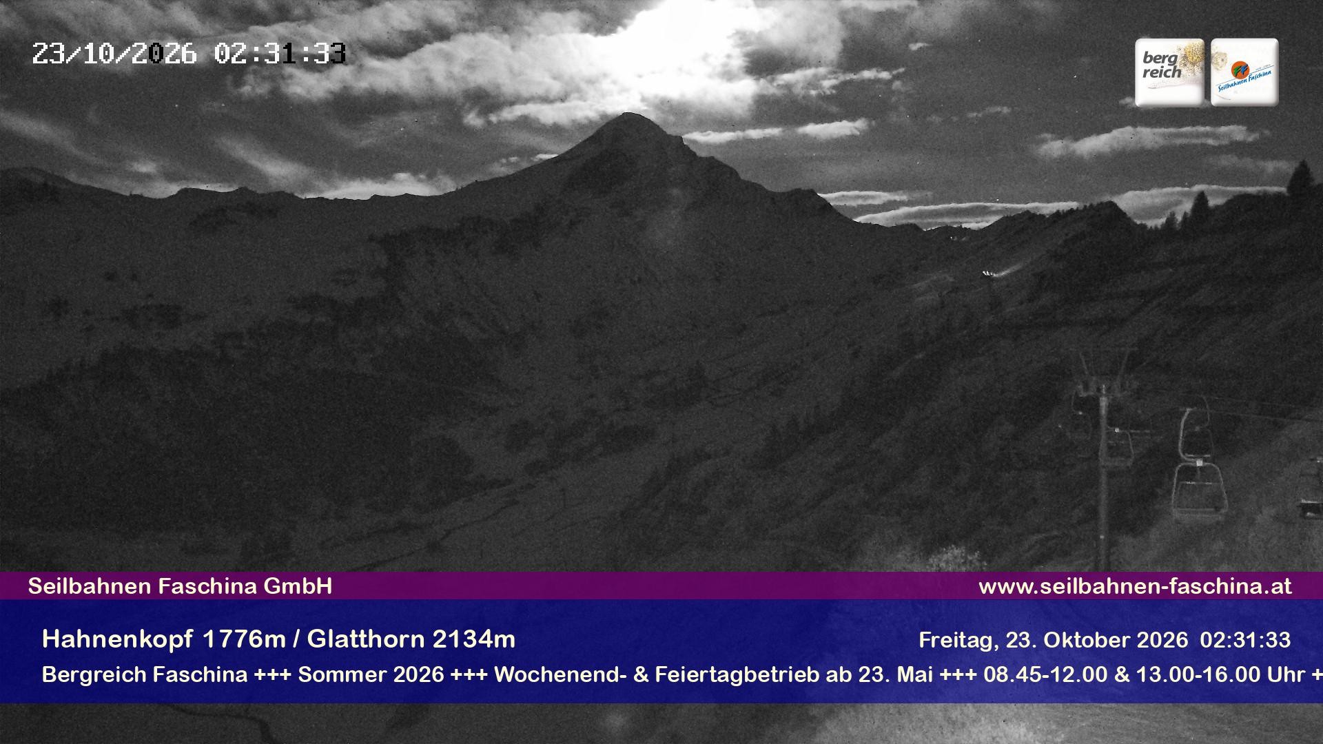 Archiv Foto Webcam Blick auf das Glatthorn, Faschina