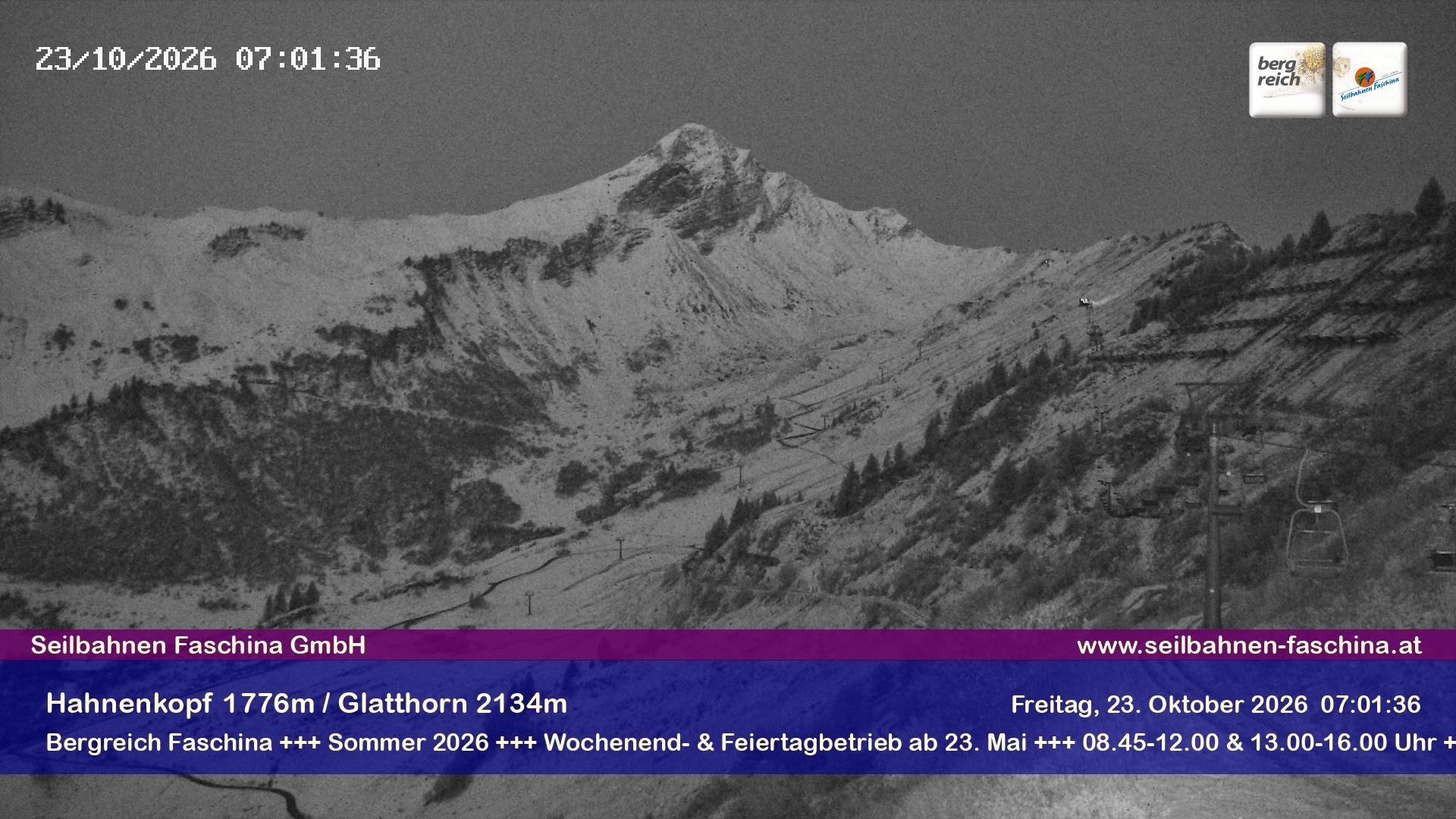 Archiv Foto Webcam Blick auf das Glatthorn, Faschina