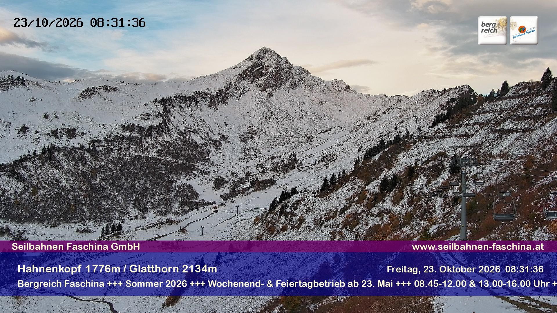 Archiv Foto Webcam Blick auf das Glatthorn, Faschina