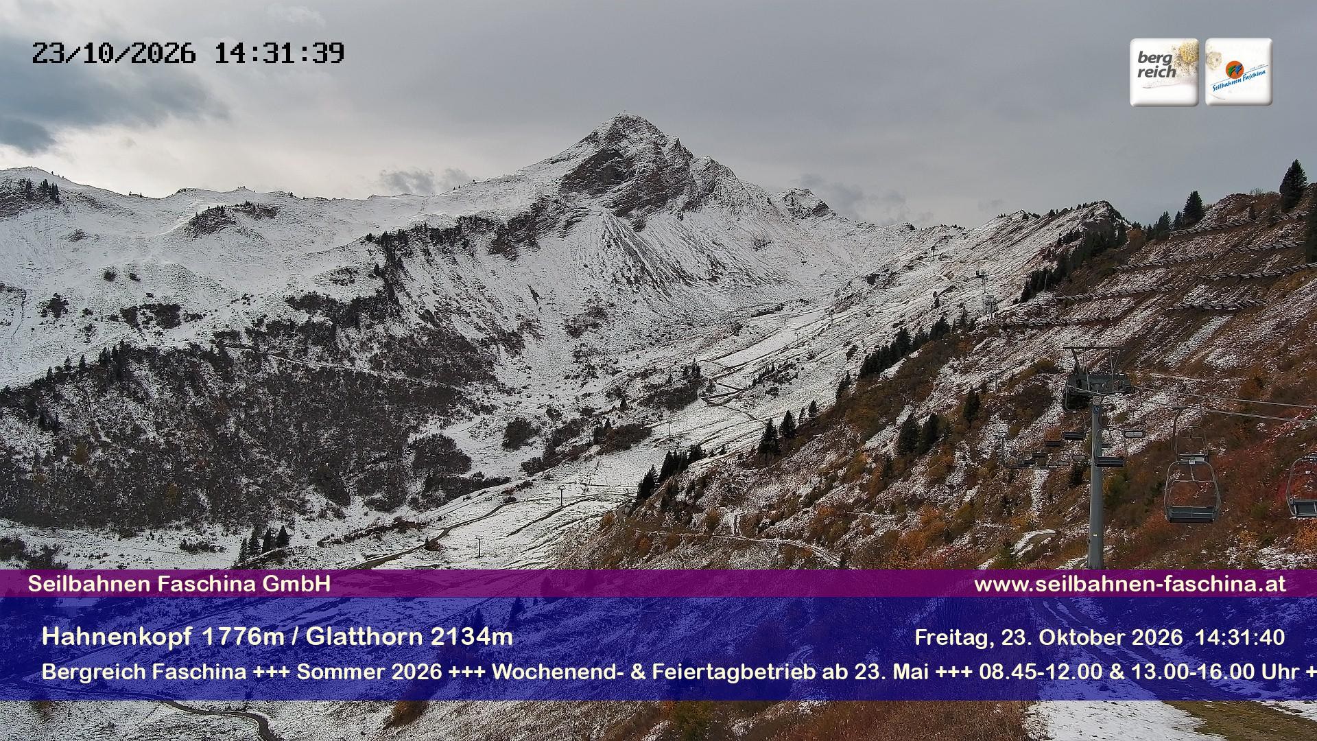 Archiv Foto Webcam Blick auf das Glatthorn, Faschina