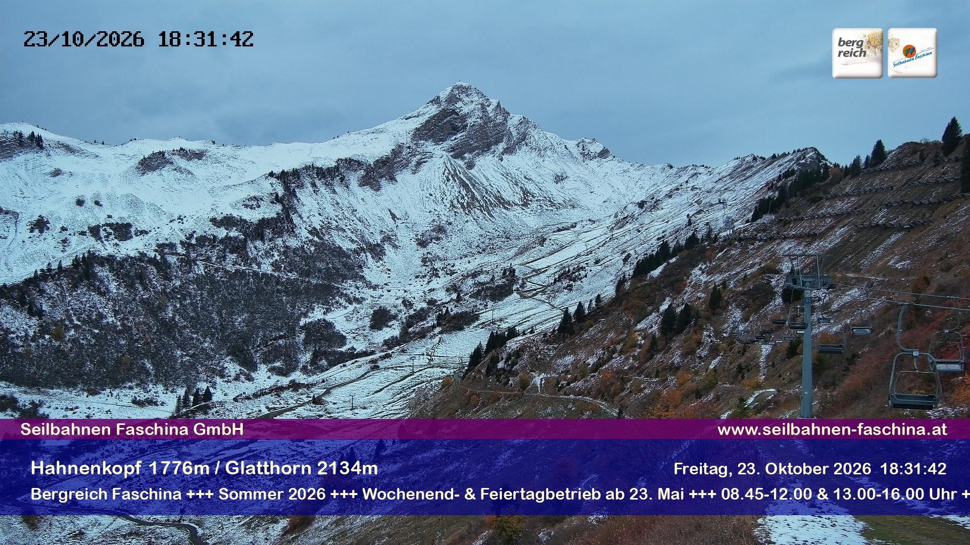 Archiv Foto Webcam Blick auf das Glatthorn, Faschina