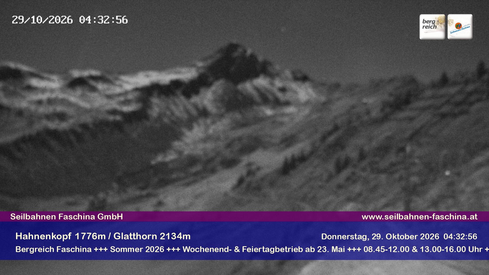 Archiv Foto Webcam Blick auf das Glatthorn, Faschina