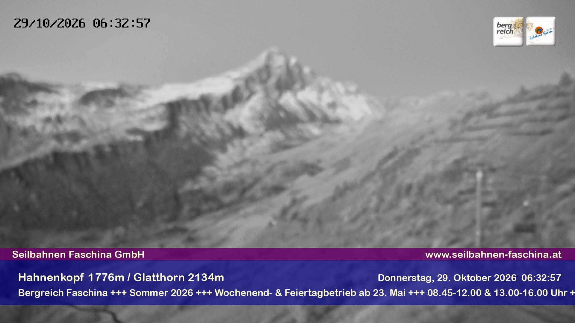Archiv Foto Webcam Blick auf das Glatthorn, Faschina