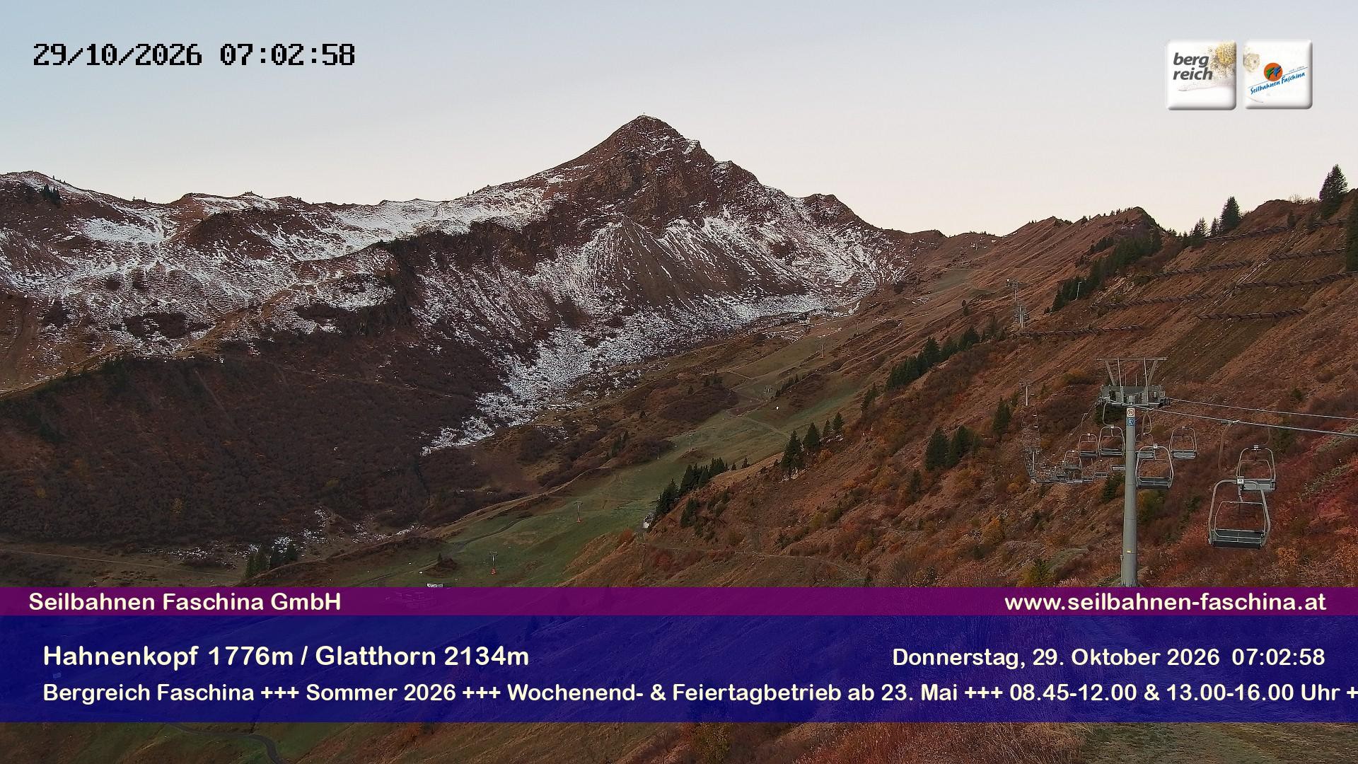 Archiv Foto Webcam Blick auf das Glatthorn, Faschina