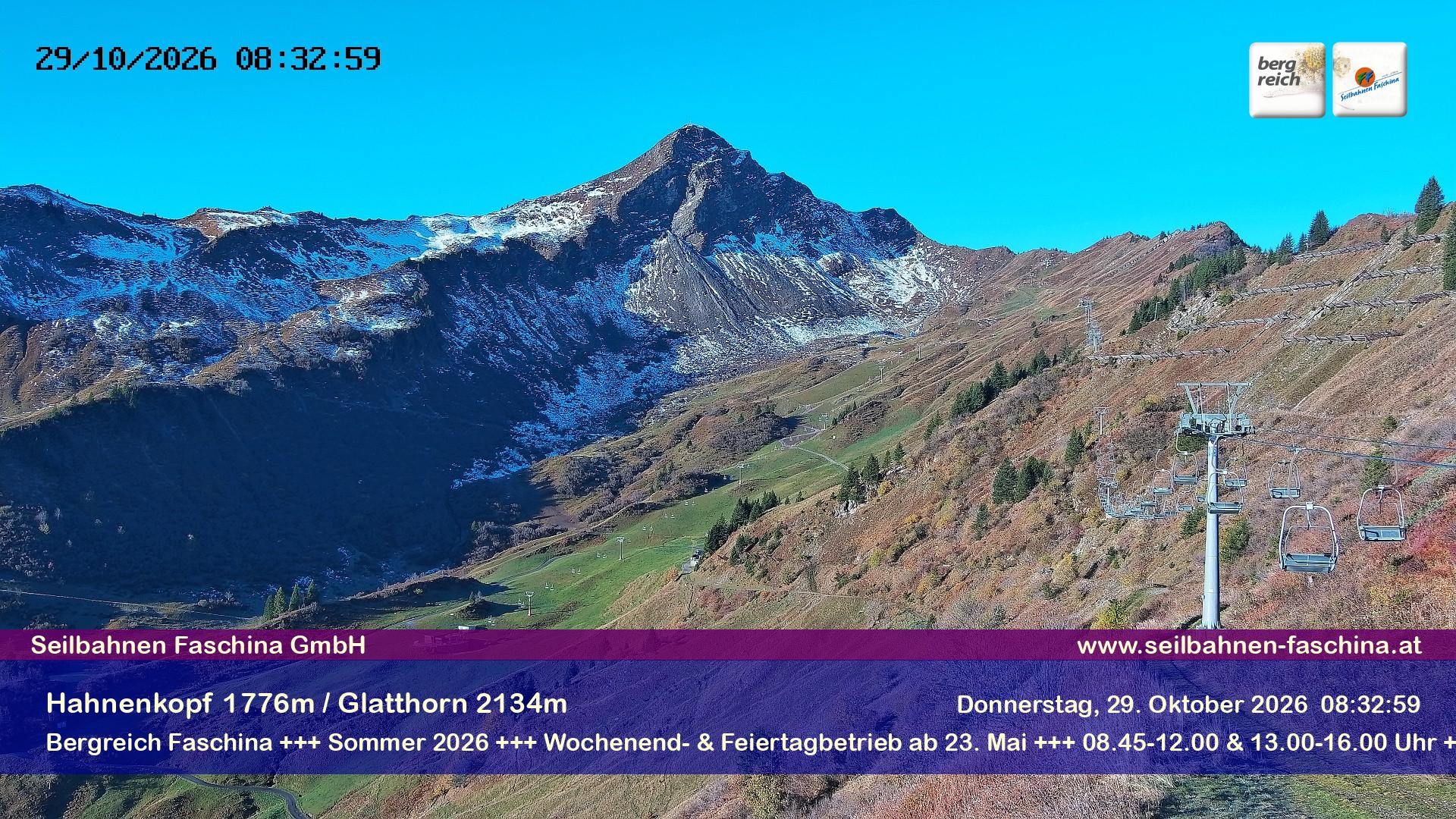 Archiv Foto Webcam Blick auf das Glatthorn, Faschina