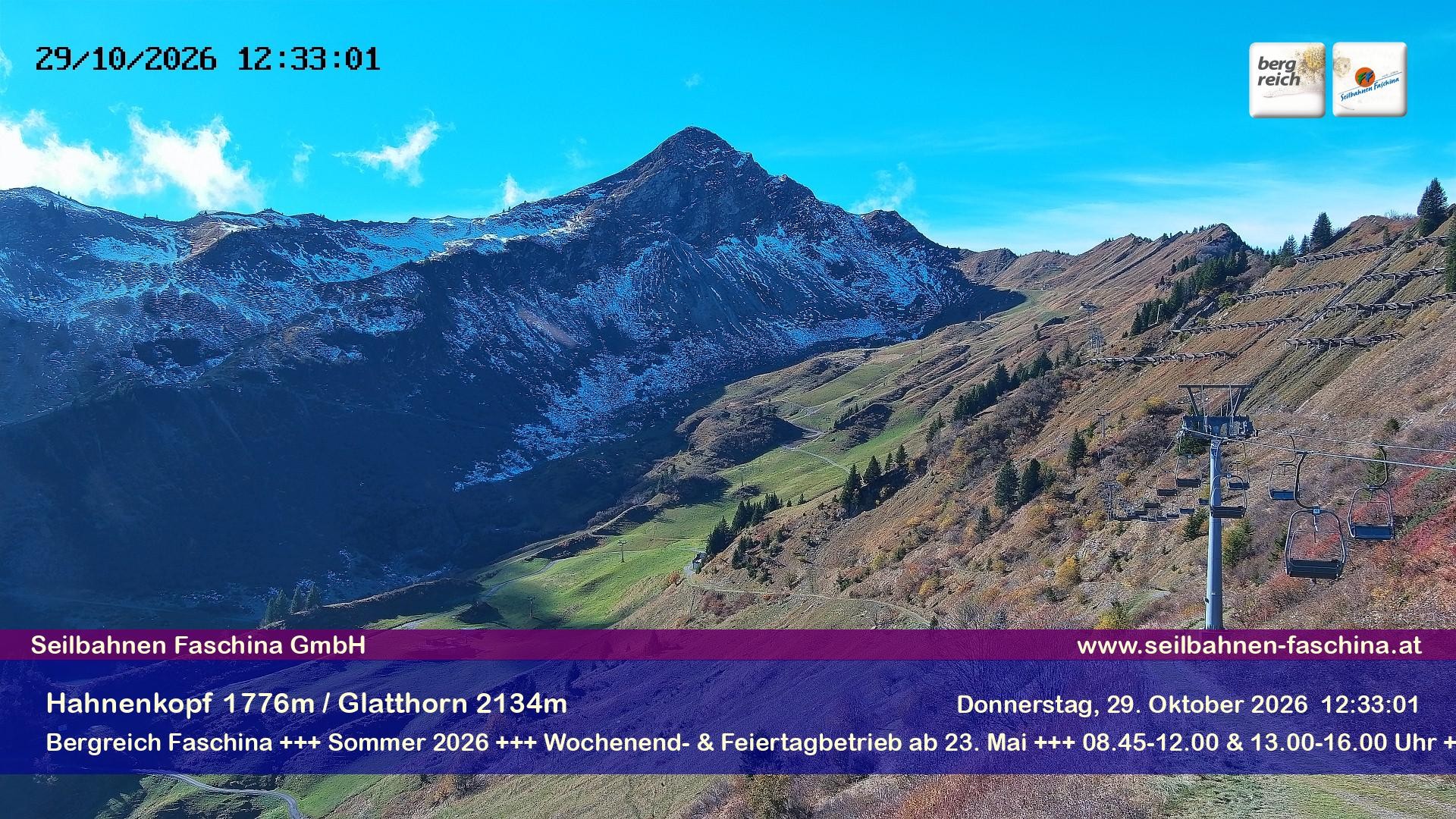 Archiv Foto Webcam Blick auf das Glatthorn, Faschina