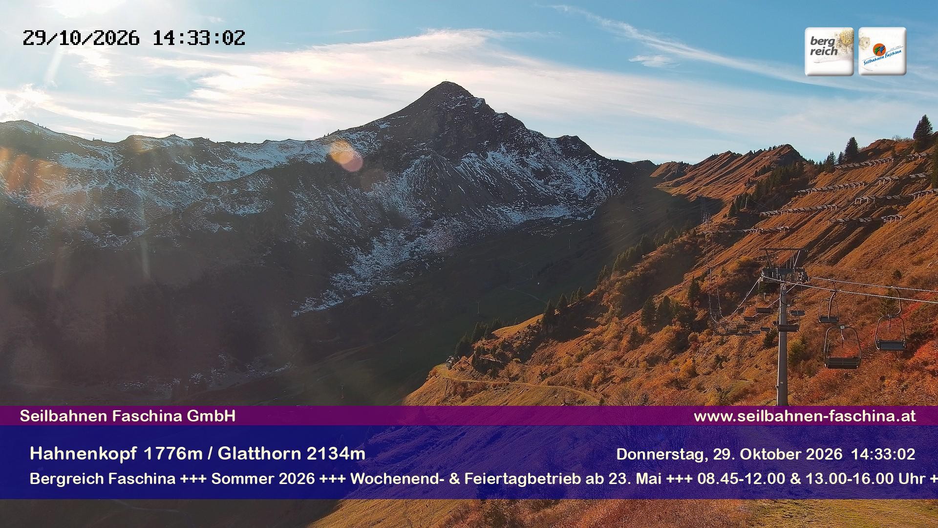 Archiv Foto Webcam Blick auf das Glatthorn, Faschina