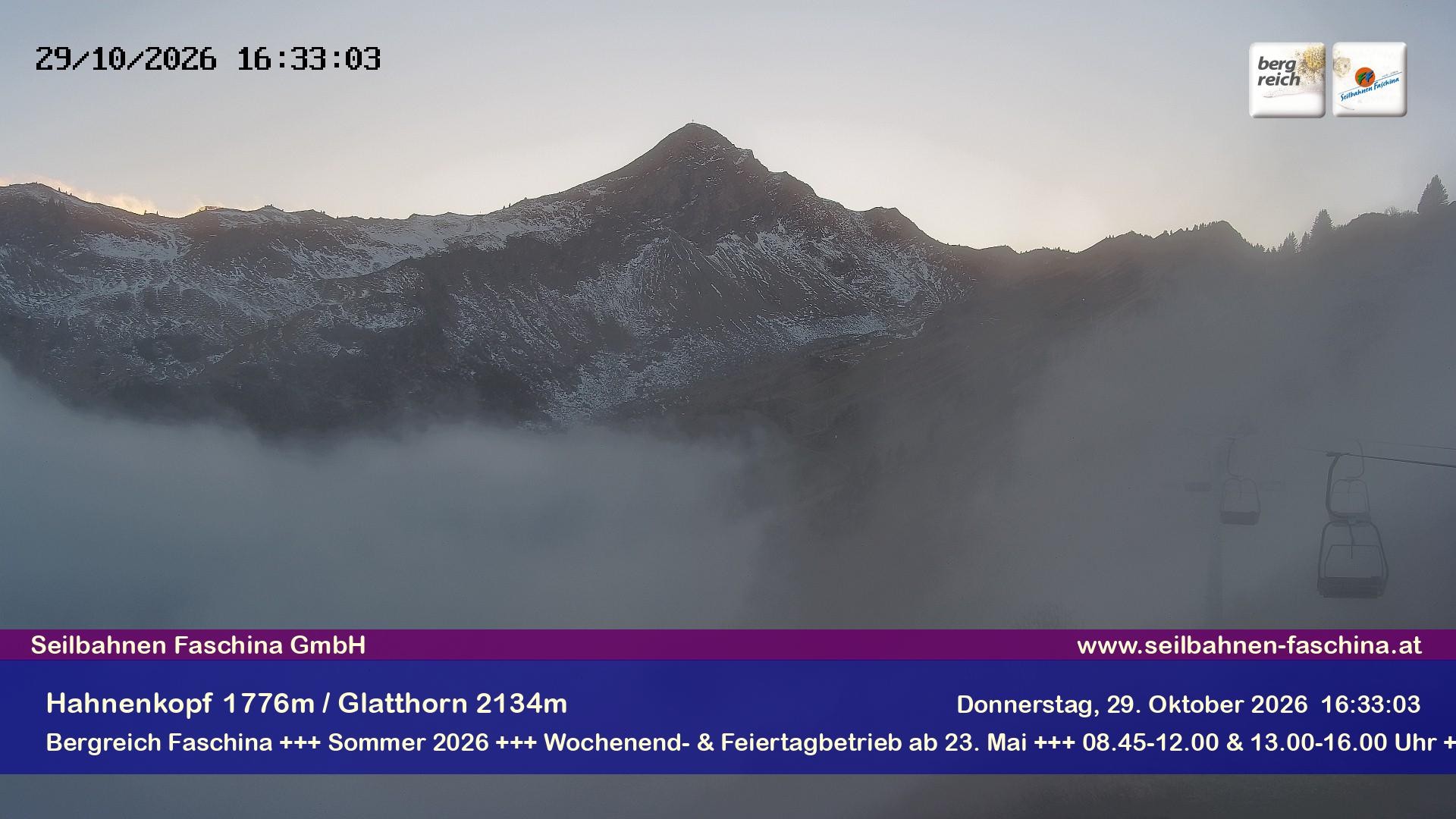 Archiv Foto Webcam Blick auf das Glatthorn, Faschina