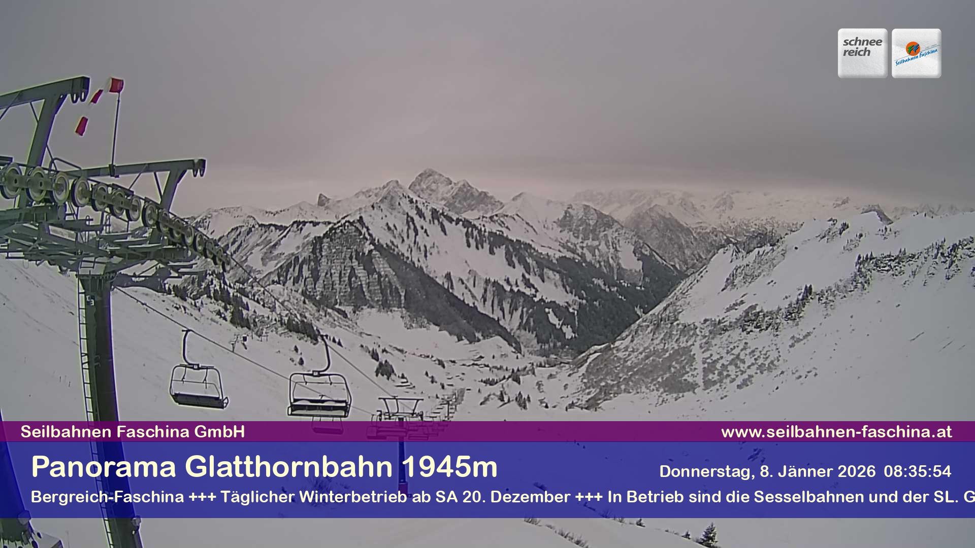 Archiv Foto Webcam Panoramablick von der Glatthornbahn