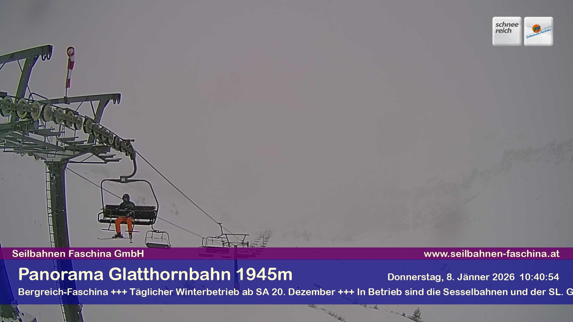 Archiv Foto Webcam Panoramablick von der Glatthornbahn