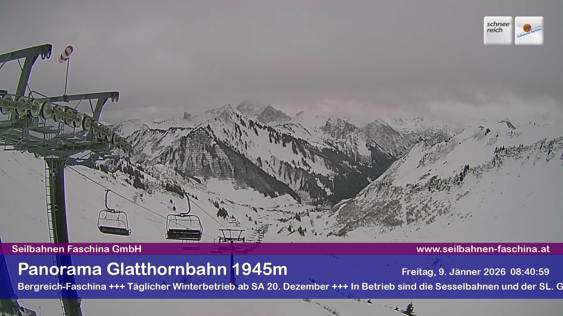 Archiv Foto Webcam Panoramablick von der Glatthornbahn