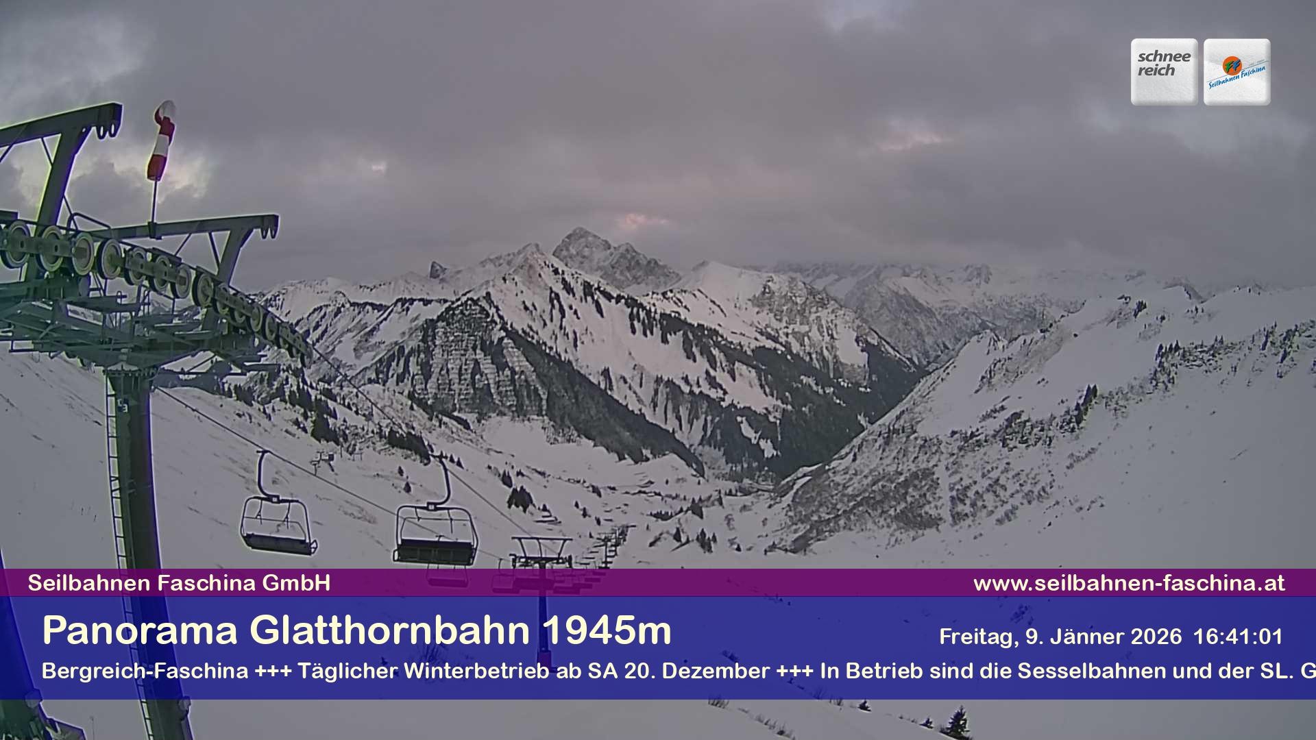 Archiv Foto Webcam Panoramablick von der Glatthornbahn