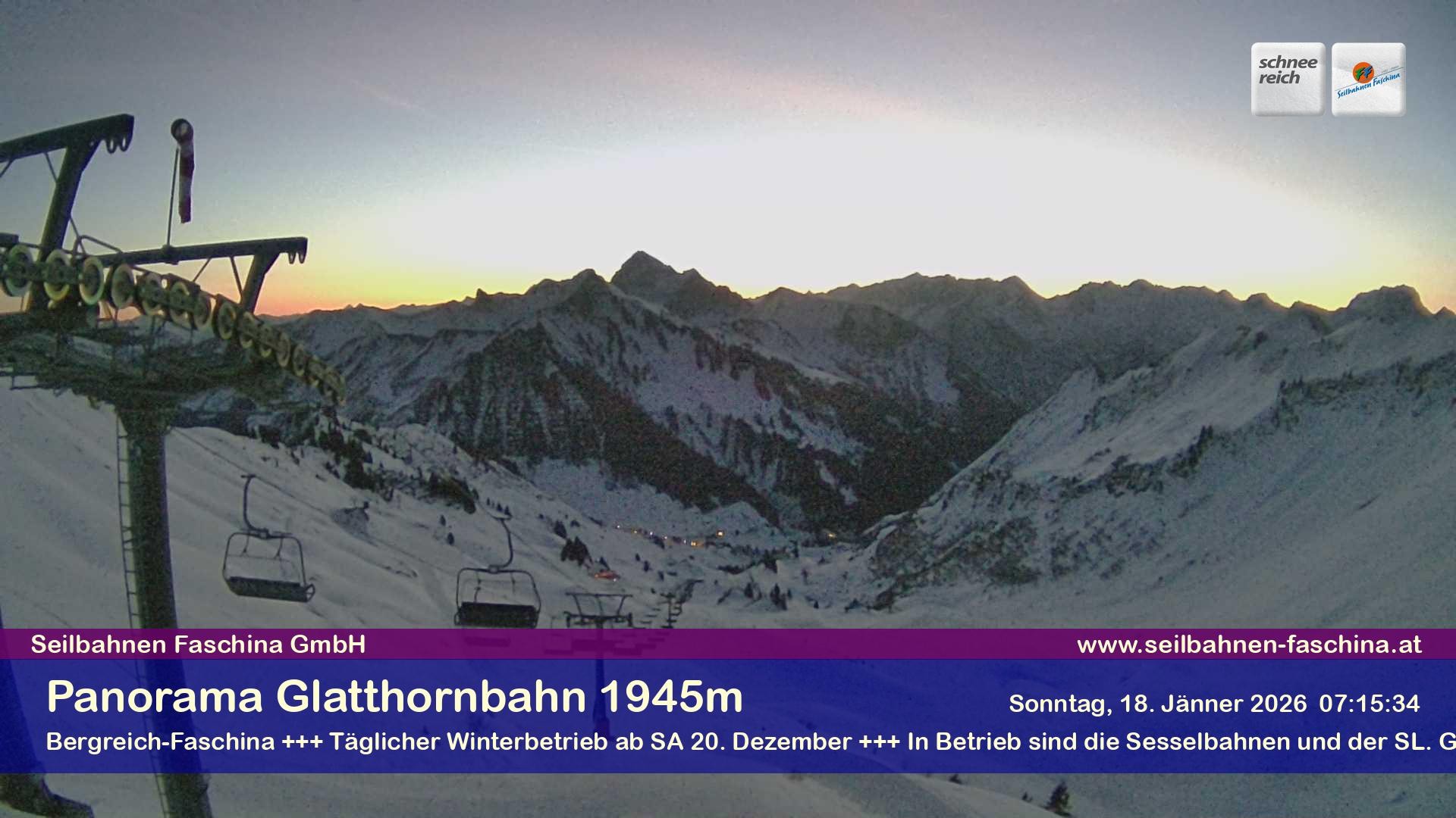 Archiv Foto Webcam Panoramablick von der Glatthornbahn