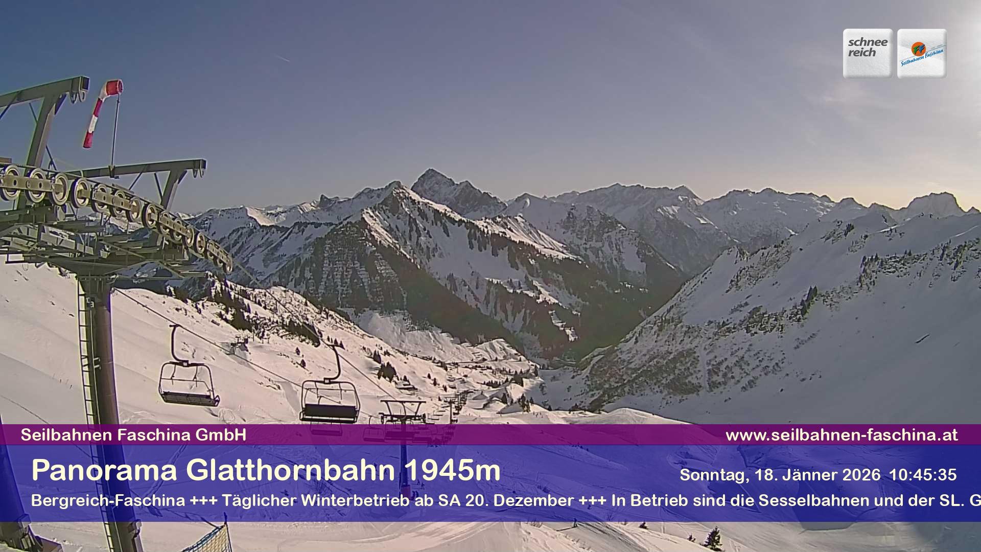 Archiv Foto Webcam Panoramablick von der Glatthornbahn