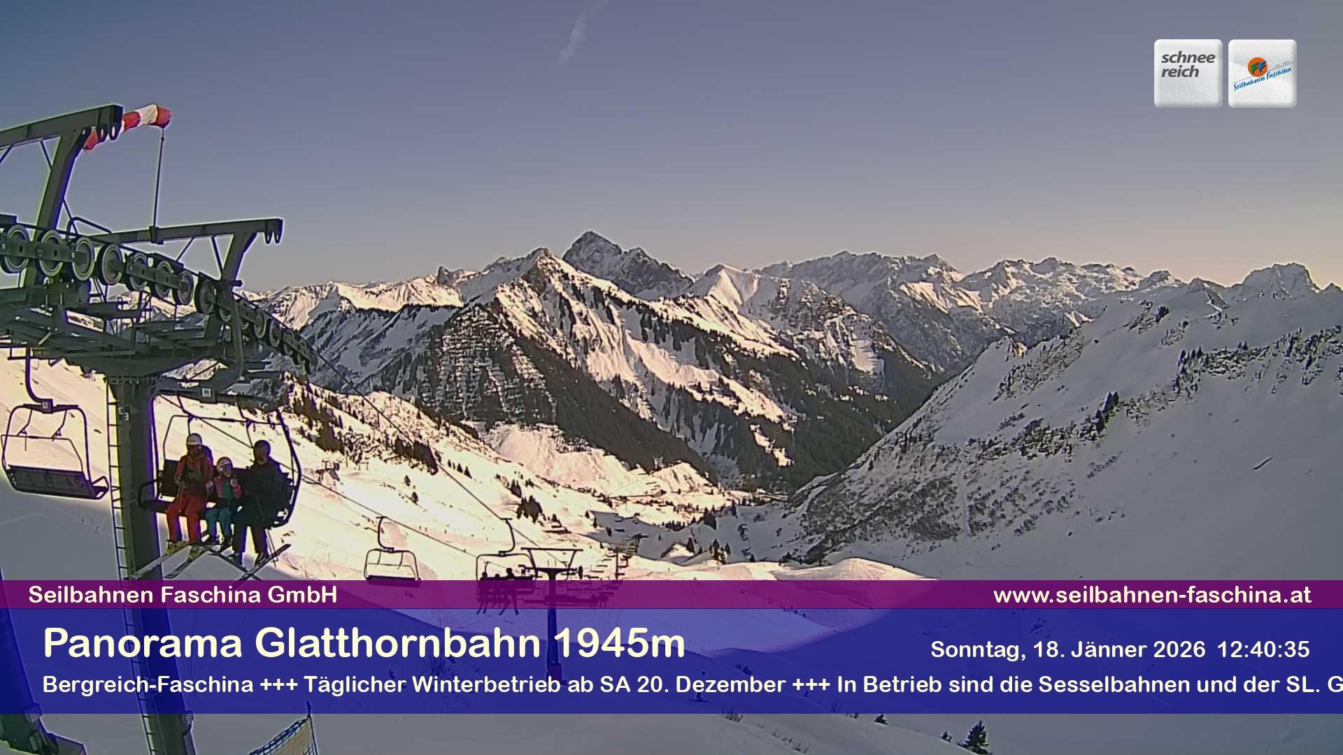 Archiv Foto Webcam Panoramablick von der Glatthornbahn