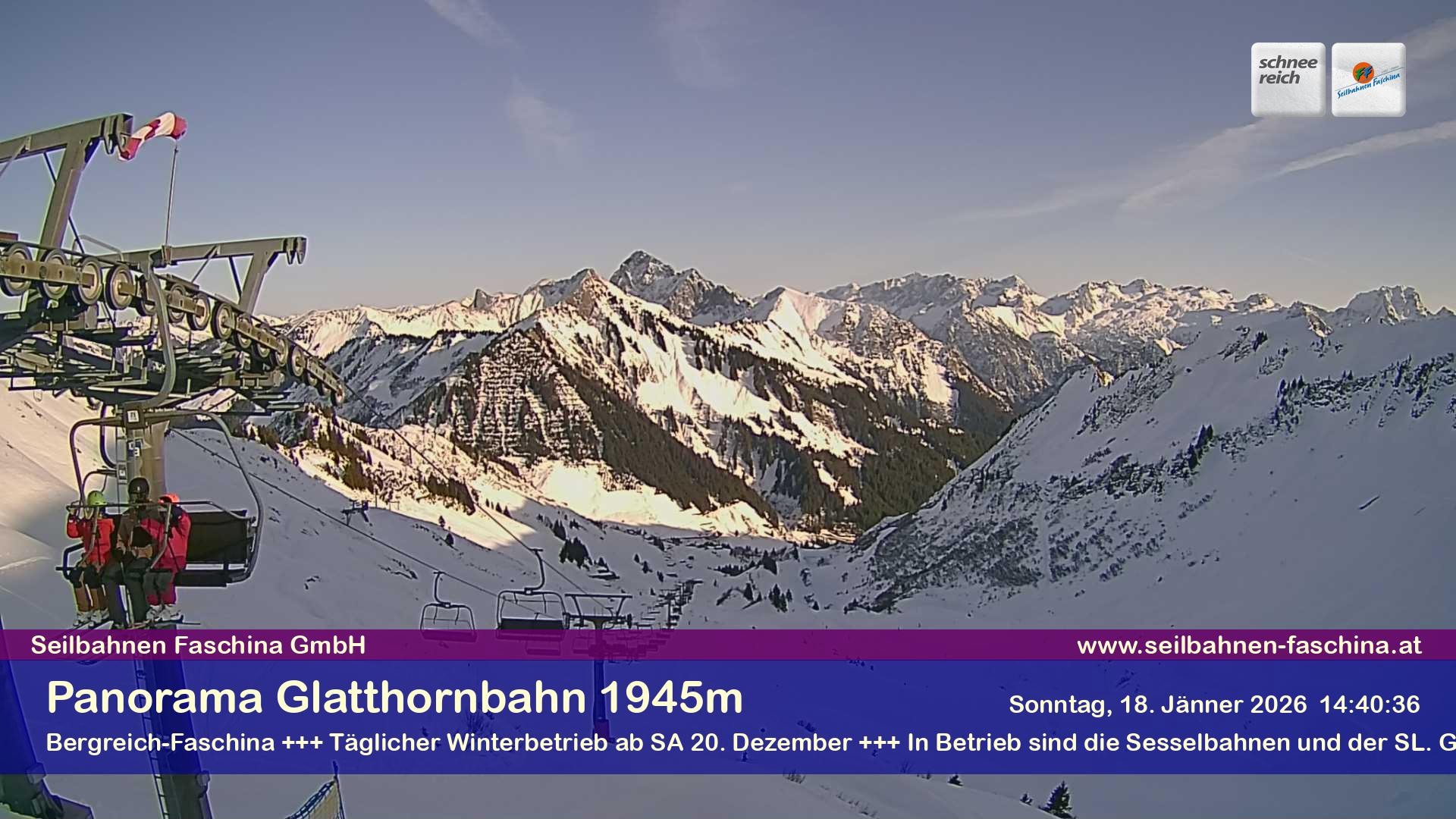 Archiv Foto Webcam Panoramablick von der Glatthornbahn
