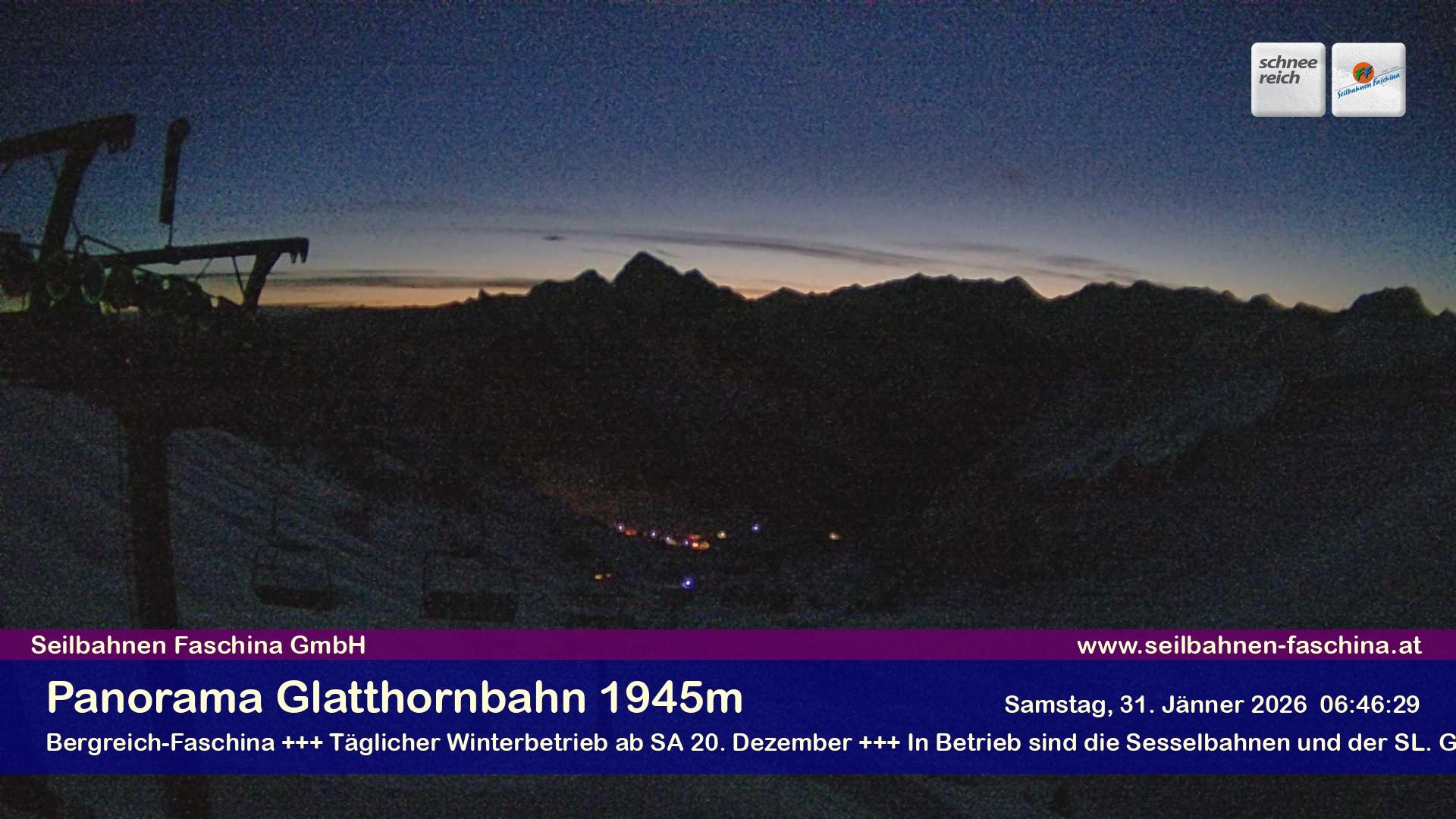 Archiv Foto Webcam Panoramablick von der Glatthornbahn