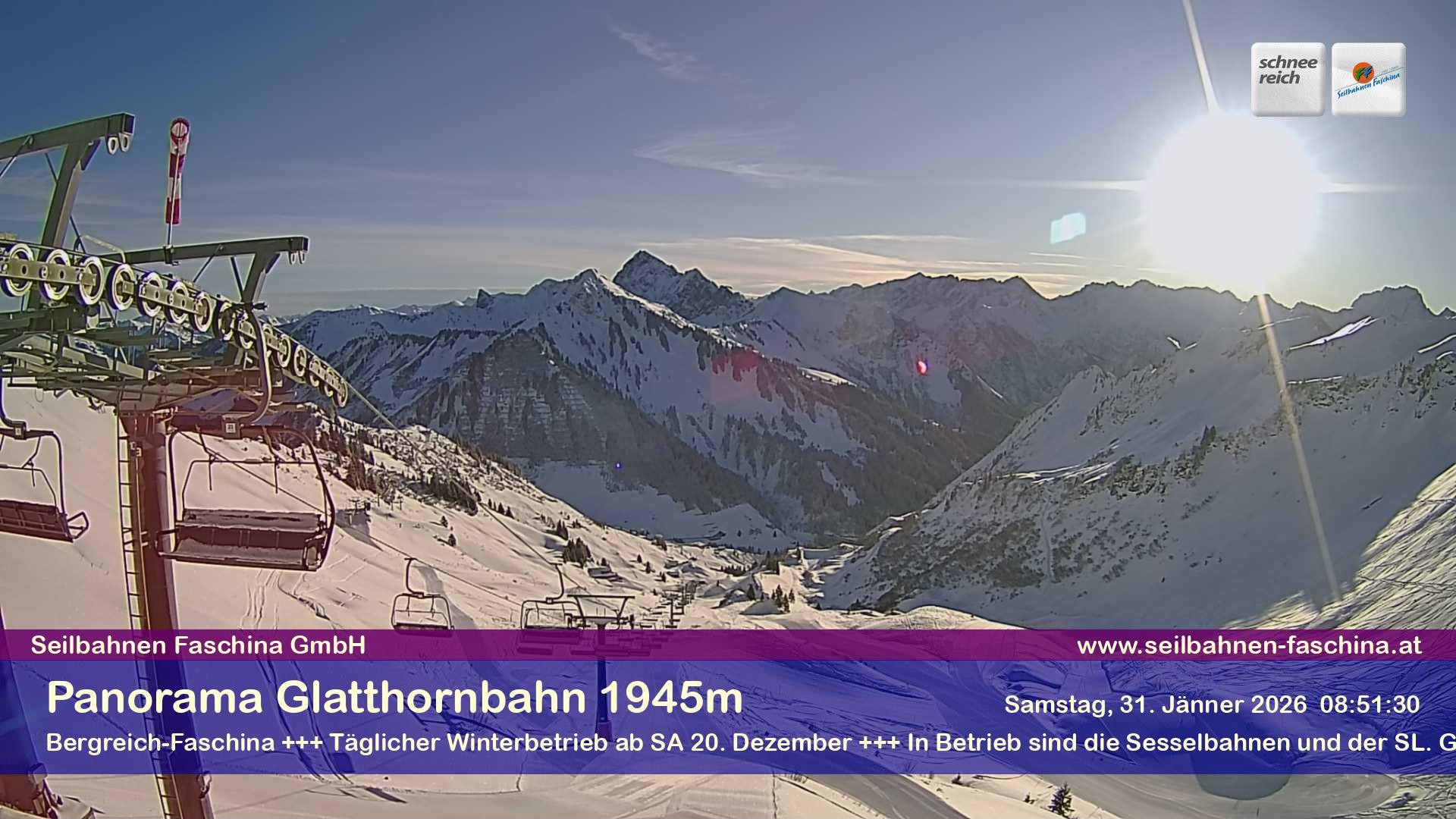 Archiv Foto Webcam Panoramablick von der Glatthornbahn
