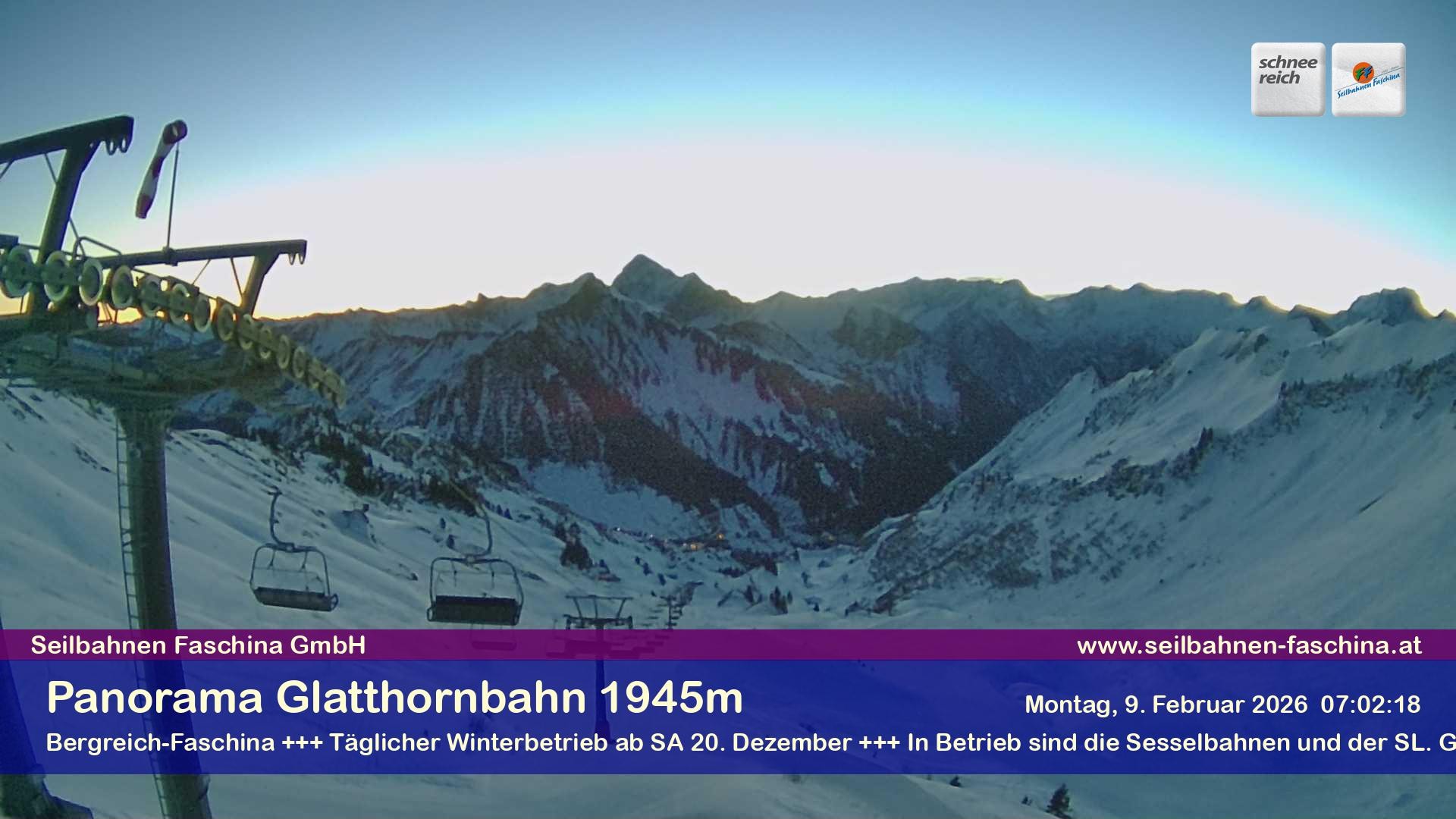 Archiv Foto Webcam Panoramablick von der Glatthornbahn