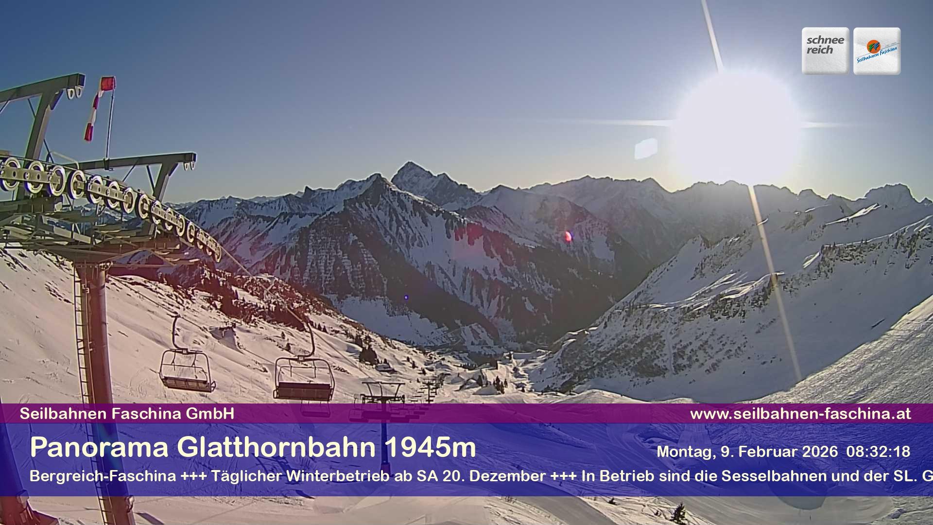 Archiv Foto Webcam Panoramablick von der Glatthornbahn