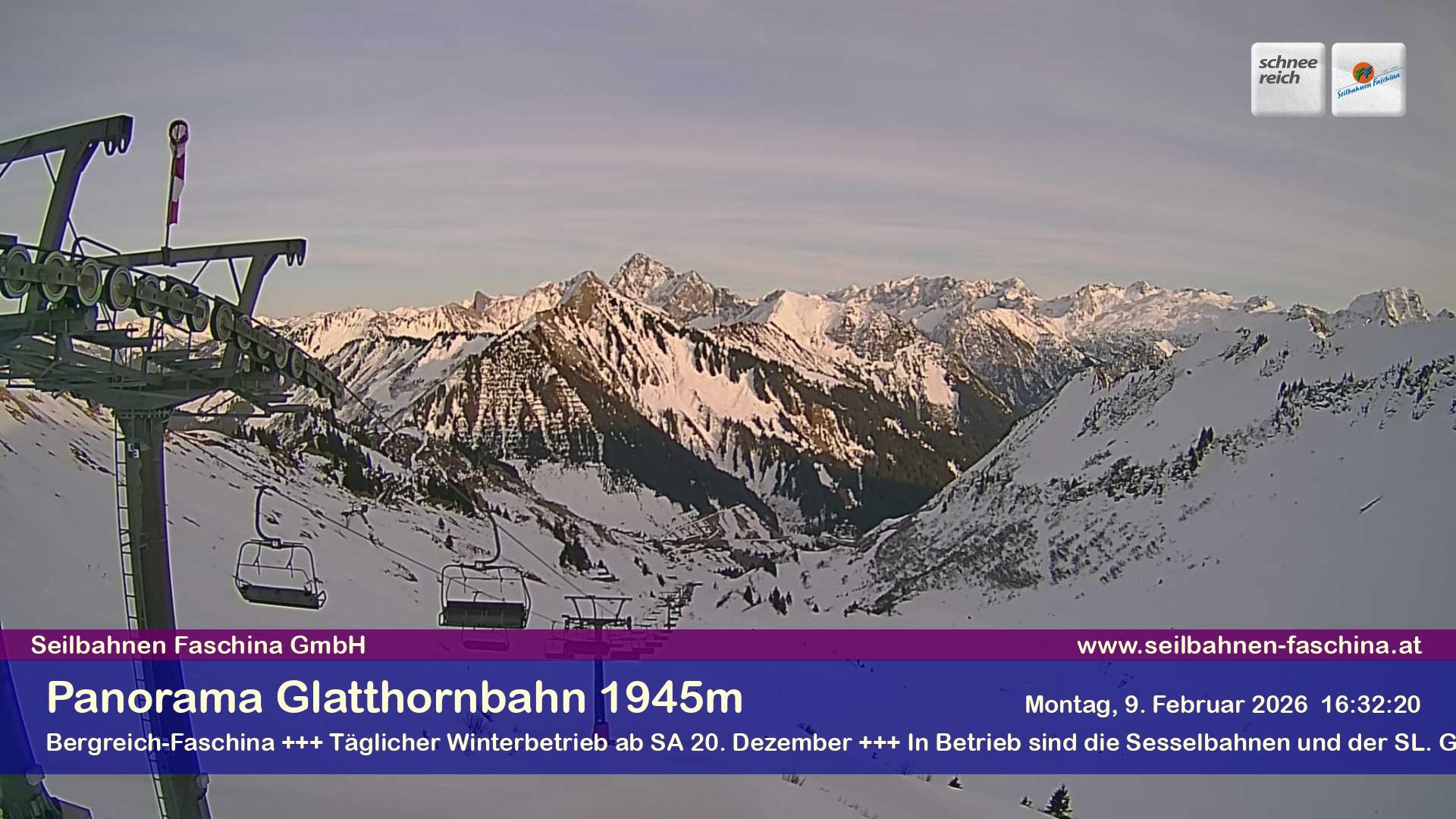 Archiv Foto Webcam Panoramablick von der Glatthornbahn