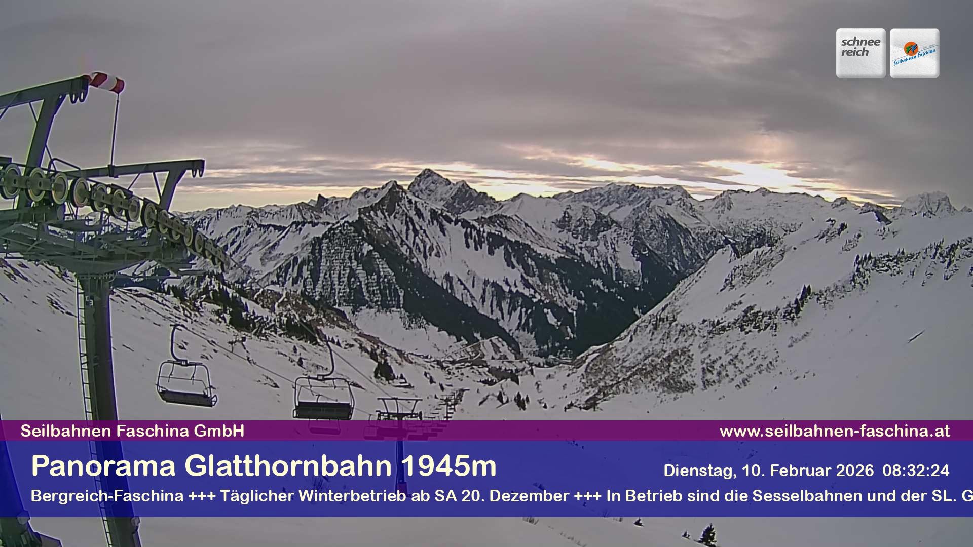 Archiv Foto Webcam Panoramablick von der Glatthornbahn