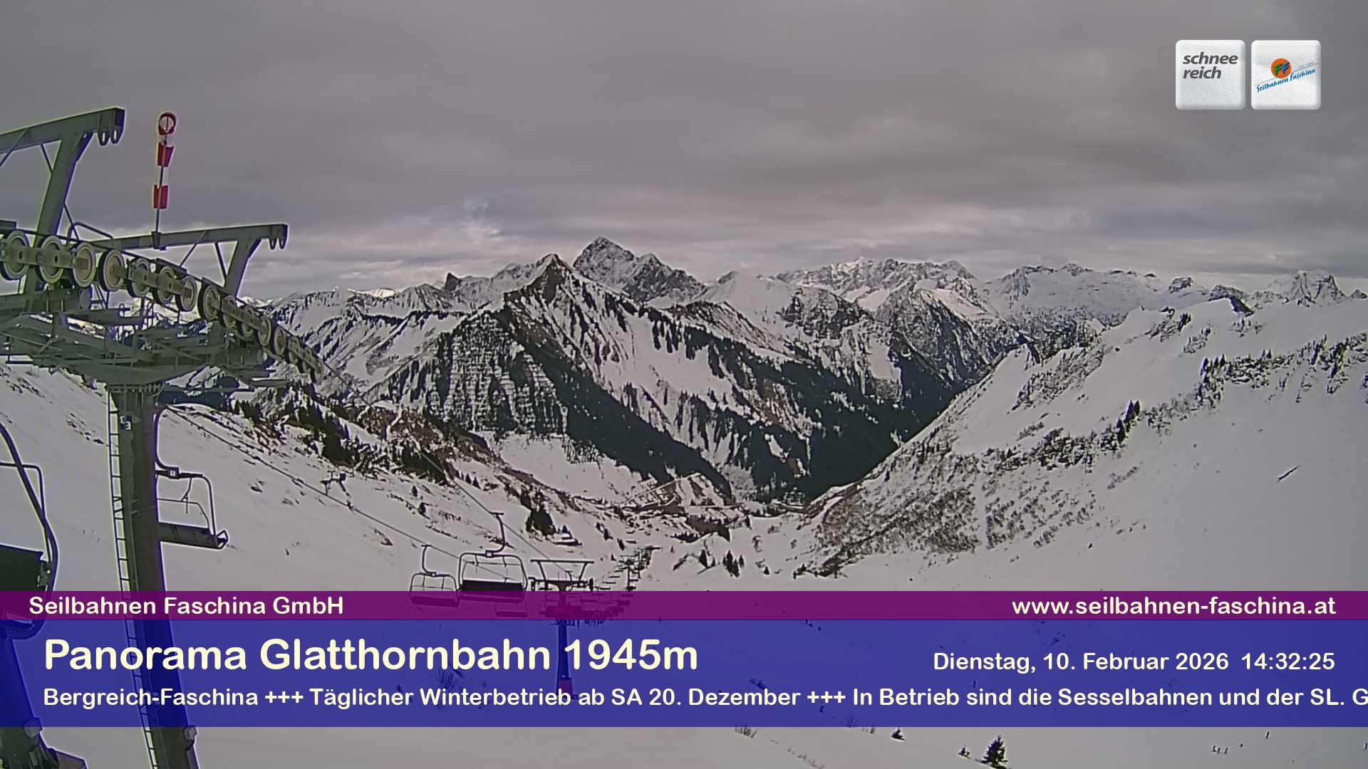 Archiv Foto Webcam Panoramablick von der Glatthornbahn