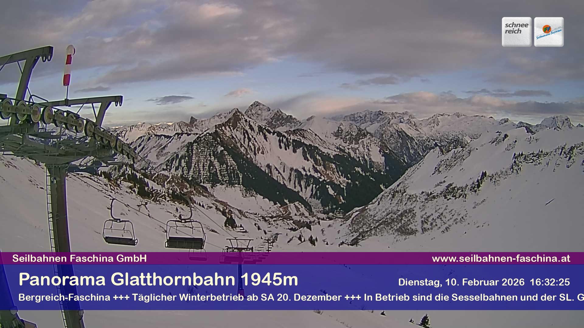 Archiv Foto Webcam Panoramablick von der Glatthornbahn