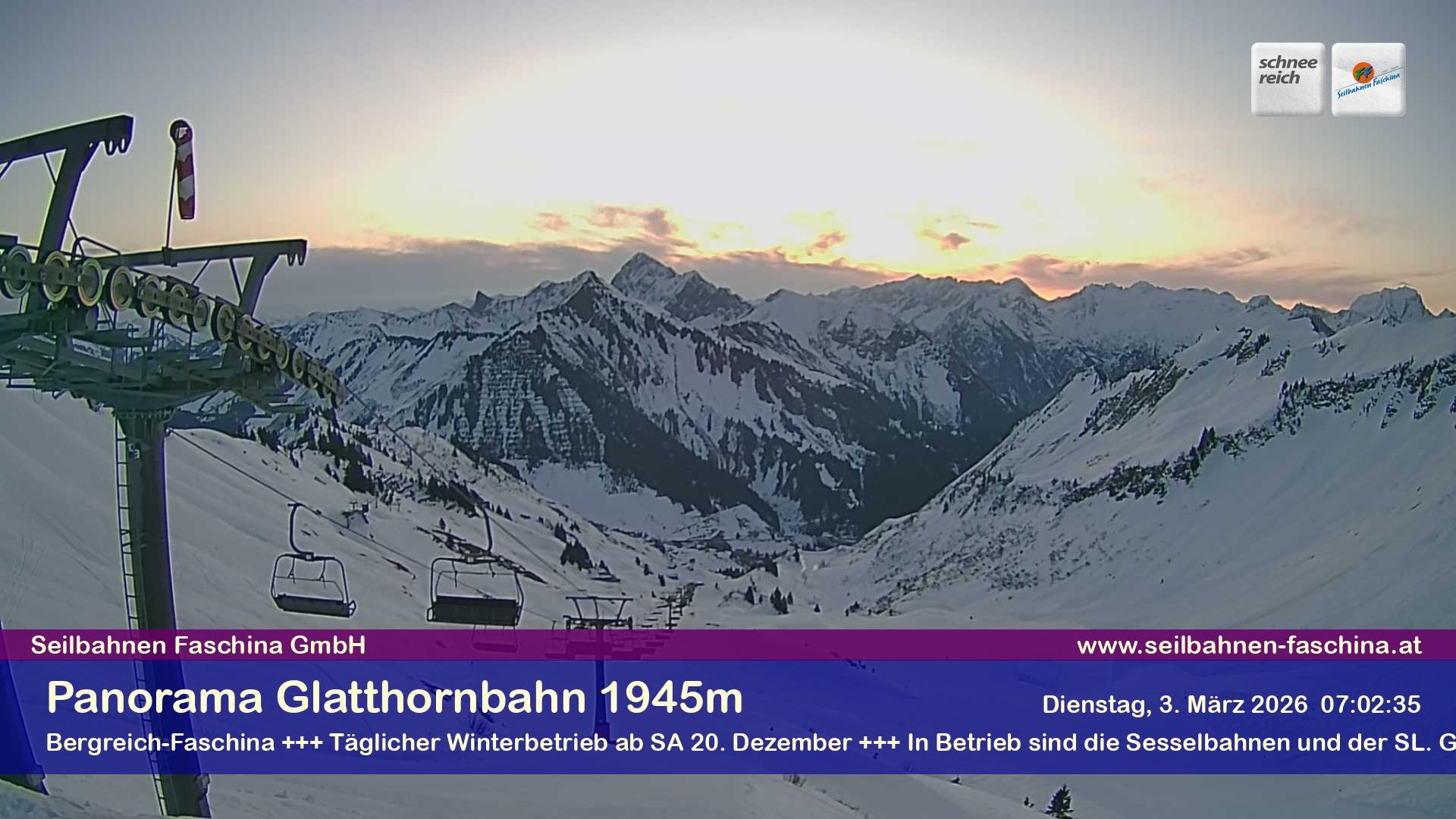 Archiv Foto Webcam Panoramablick von der Glatthornbahn