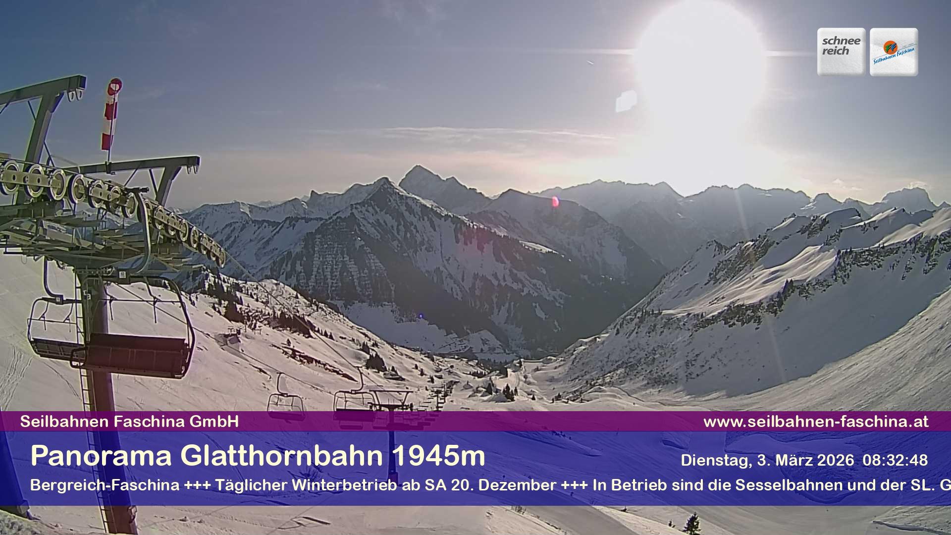 Archiv Foto Webcam Panoramablick von der Glatthornbahn