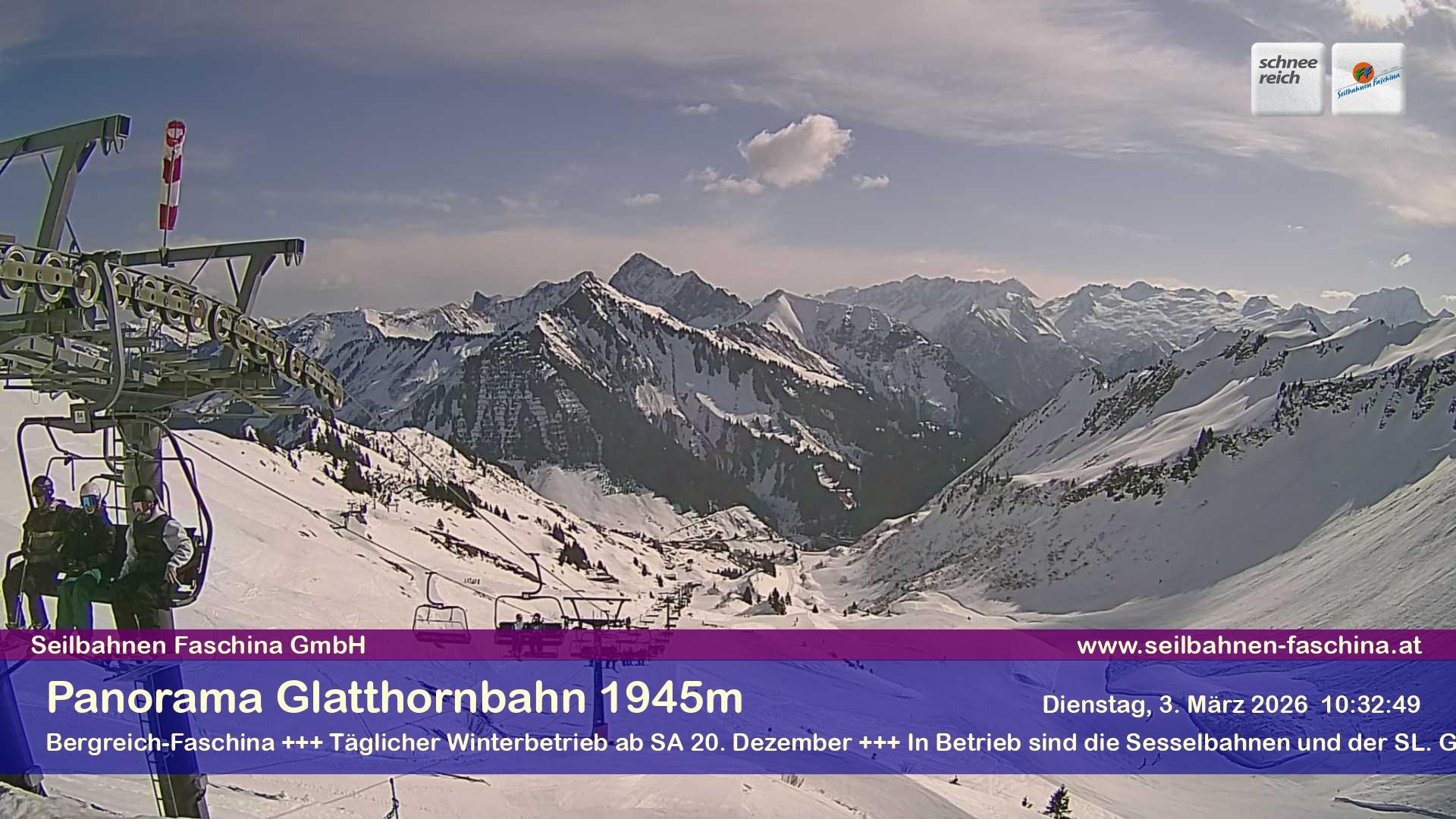 Archiv Foto Webcam Panoramablick von der Glatthornbahn